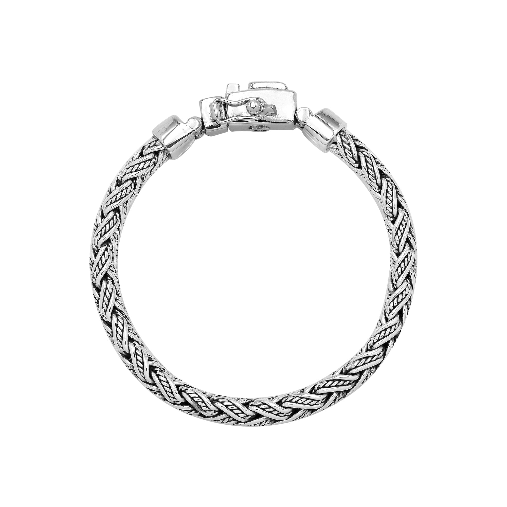 Sterling Silver Woven Bracelet With Box Clasp And Safety Latch For Retail