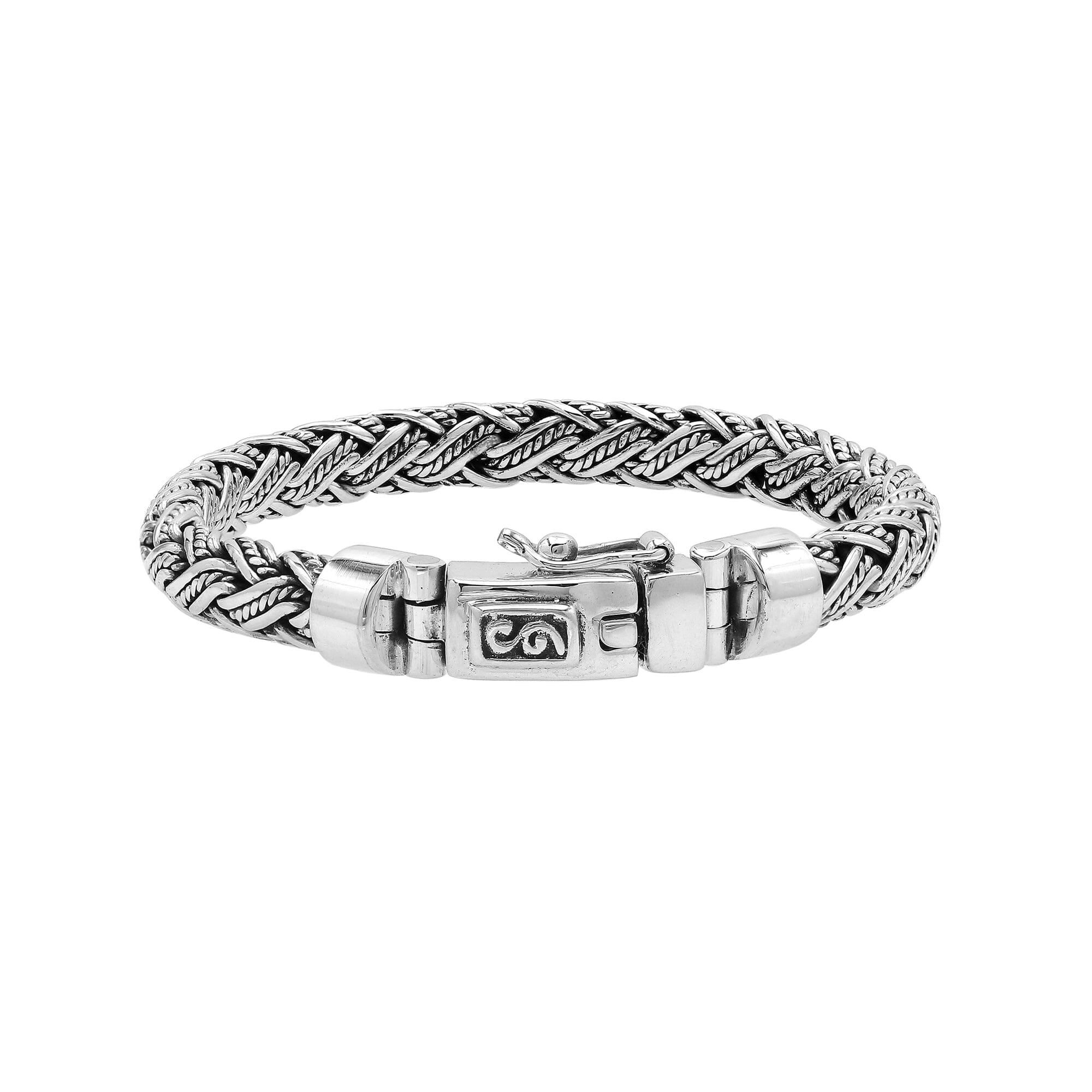 Sterling Silver Woven Bracelet With Box Clasp And Safety Latch For Retail