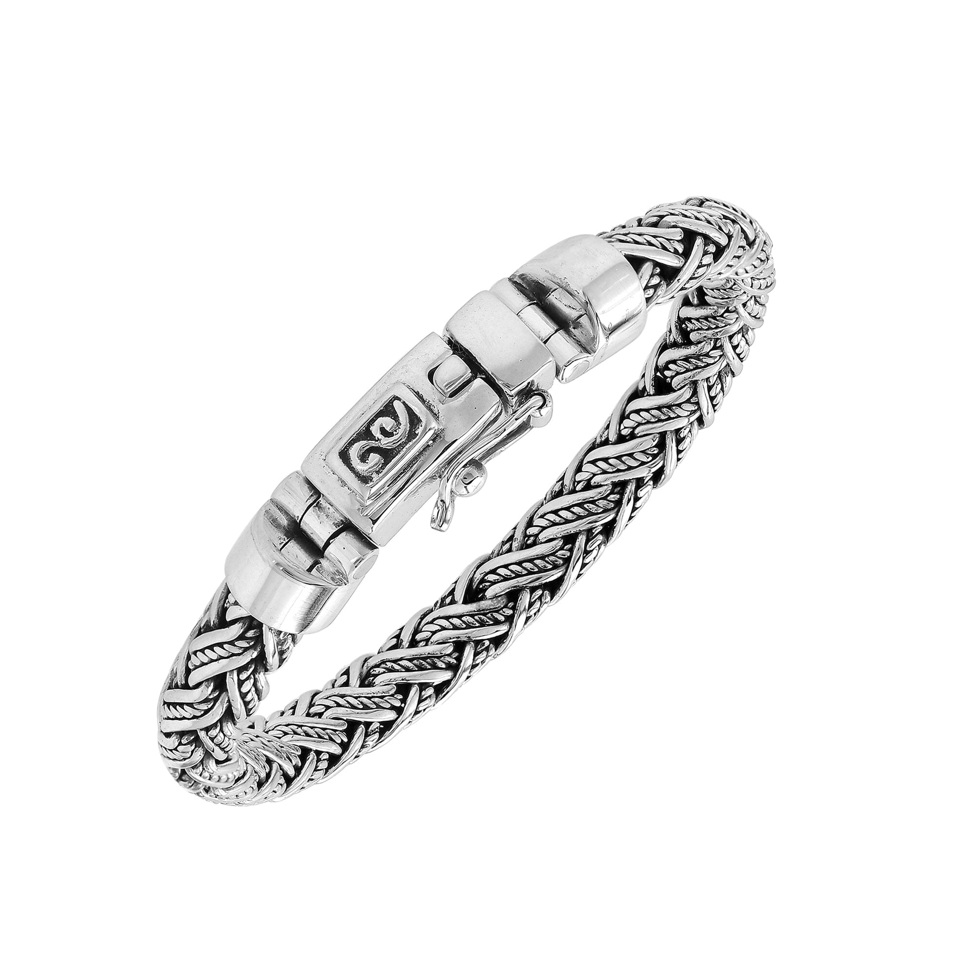 Sterling Silver Woven Bracelet With Box Clasp And Safety Latch For Retail
