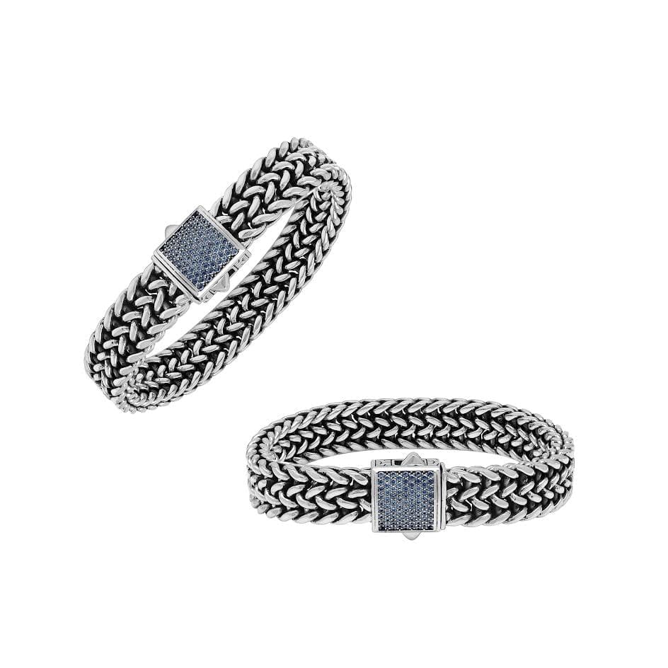AB-1243-SP-8" Sterling Silver Bracelet With Sapphire Q. Jewelry Bali Designs Inc 