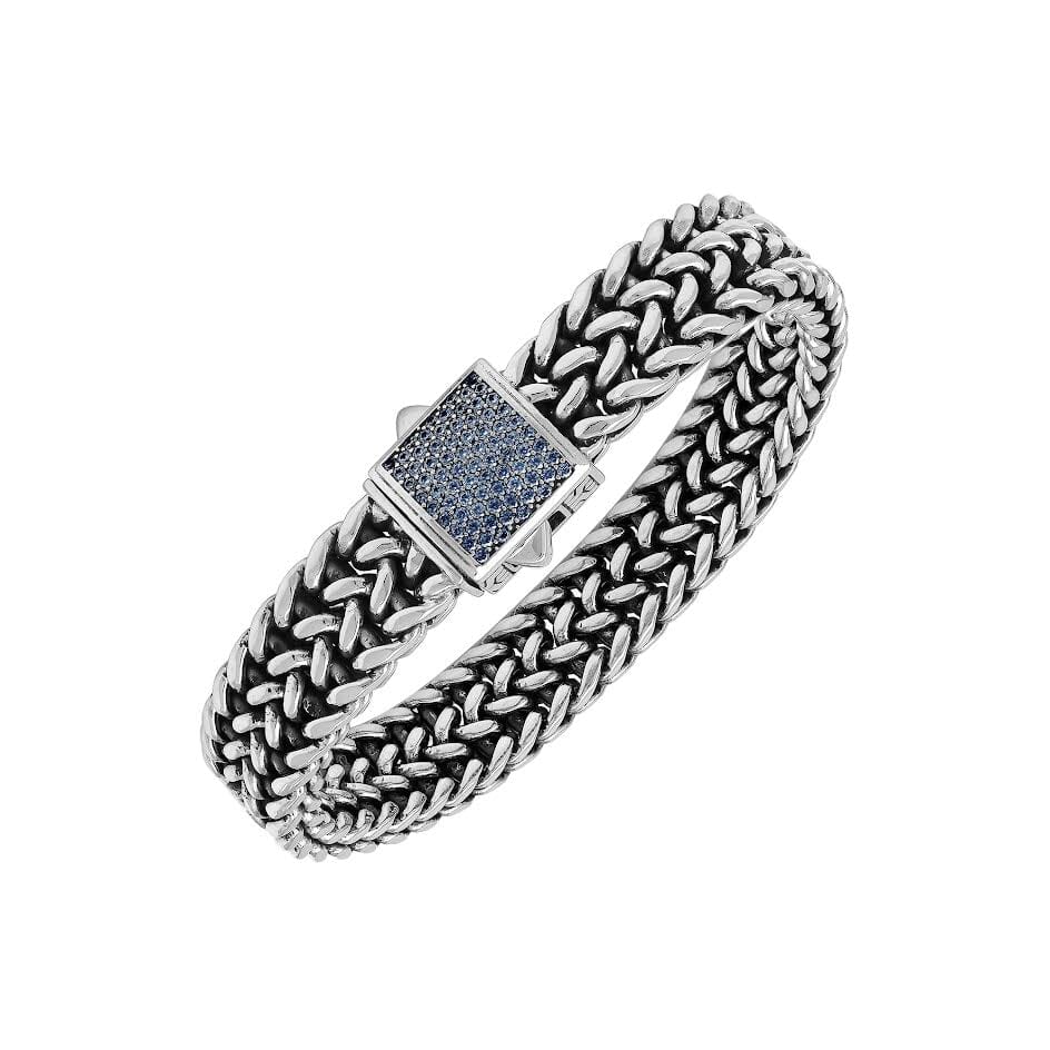 AB-1243-SP-8" Sterling Silver Bracelet With Sapphire Q. Jewelry Bali Designs Inc 