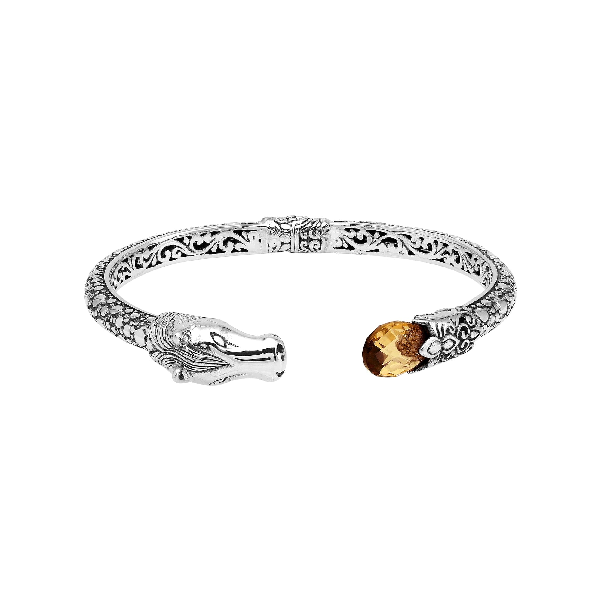 AB-1244-CT Sterling Silver Bangle With Gemstone Jewelry Bali Designs Inc 