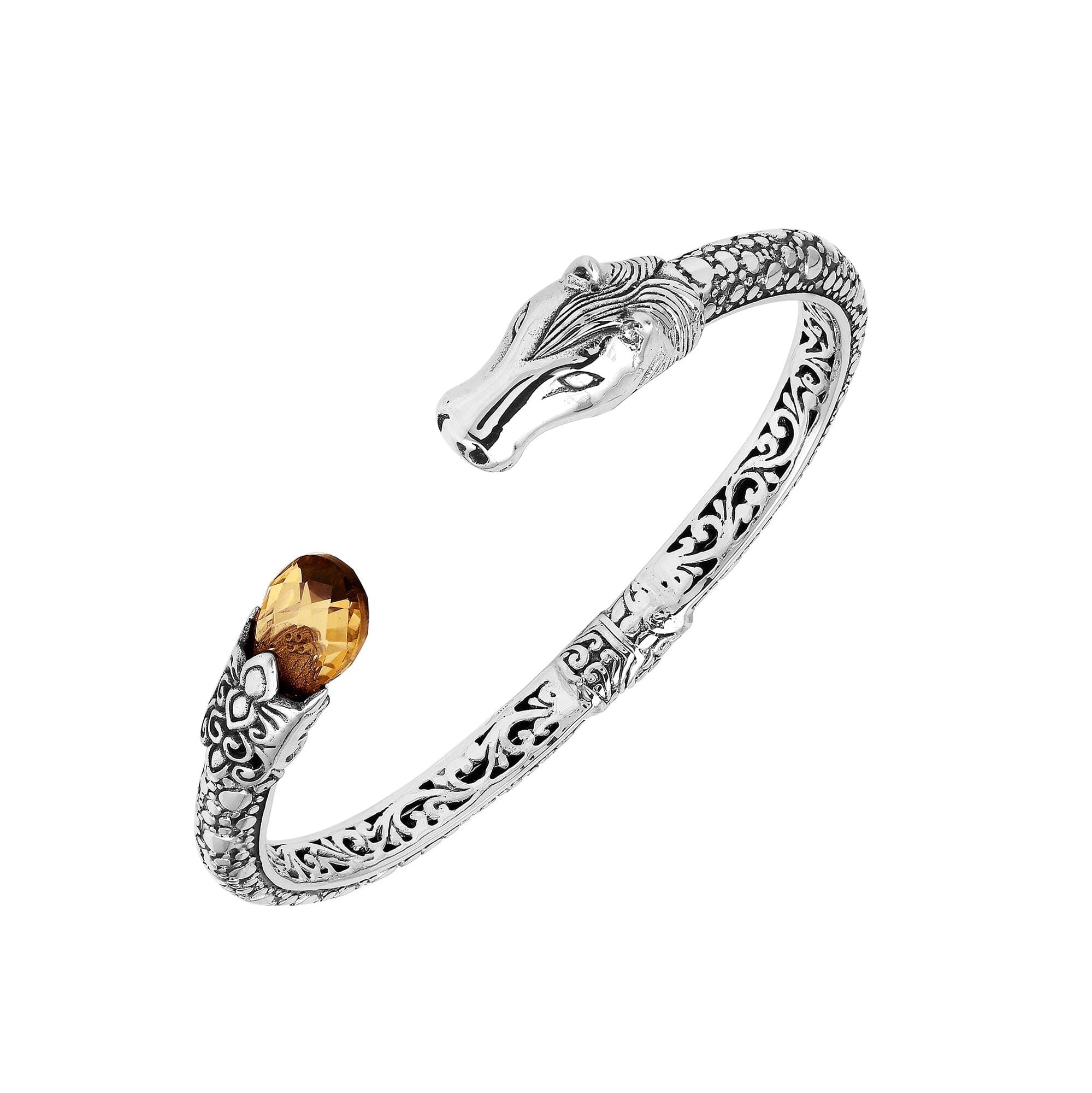 AB-1244-CT Sterling Silver Bangle With Gemstone Jewelry Bali Designs Inc 