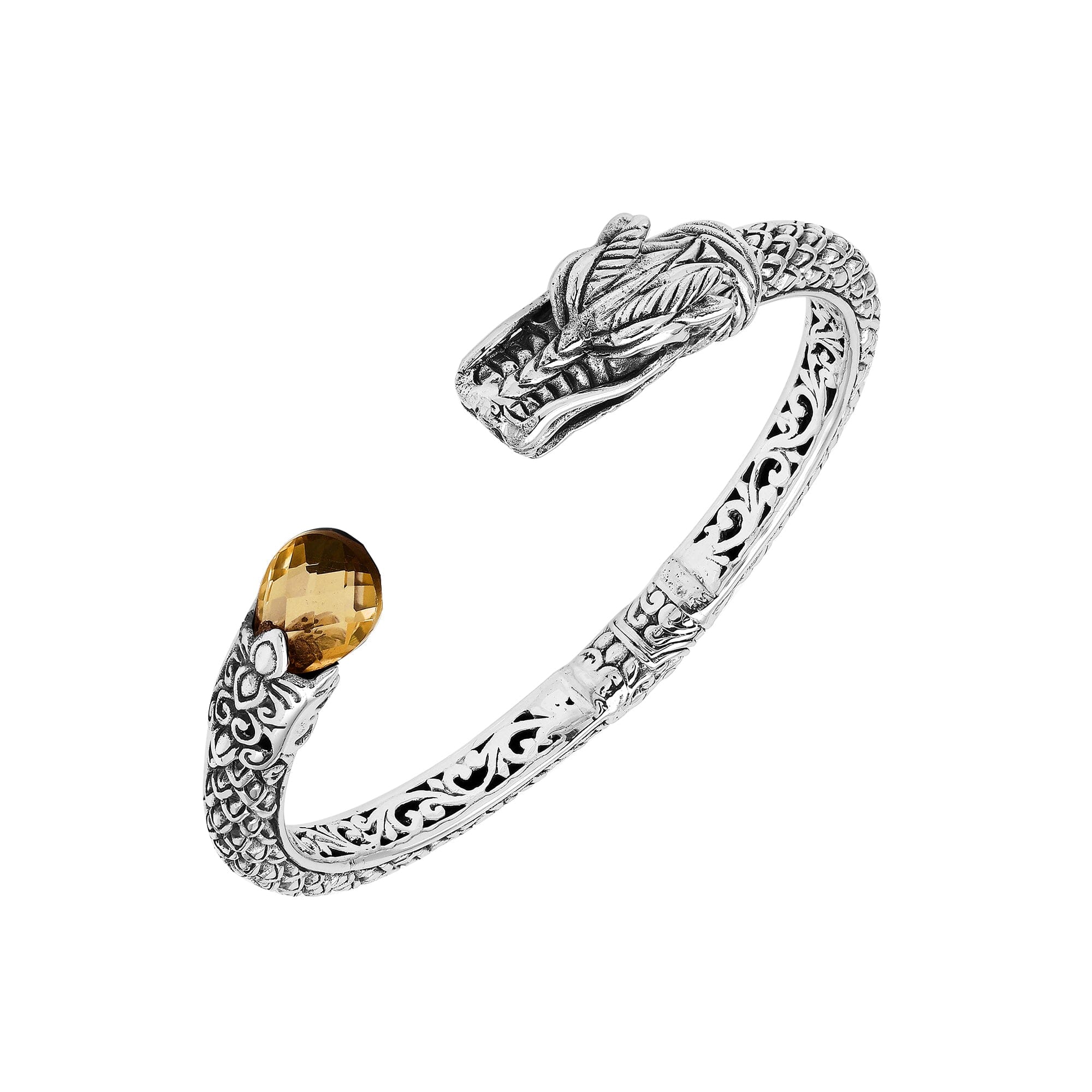 AB-1245-CT Sterling Silver Bangle With Gemstone Jewelry Bali Designs Inc 