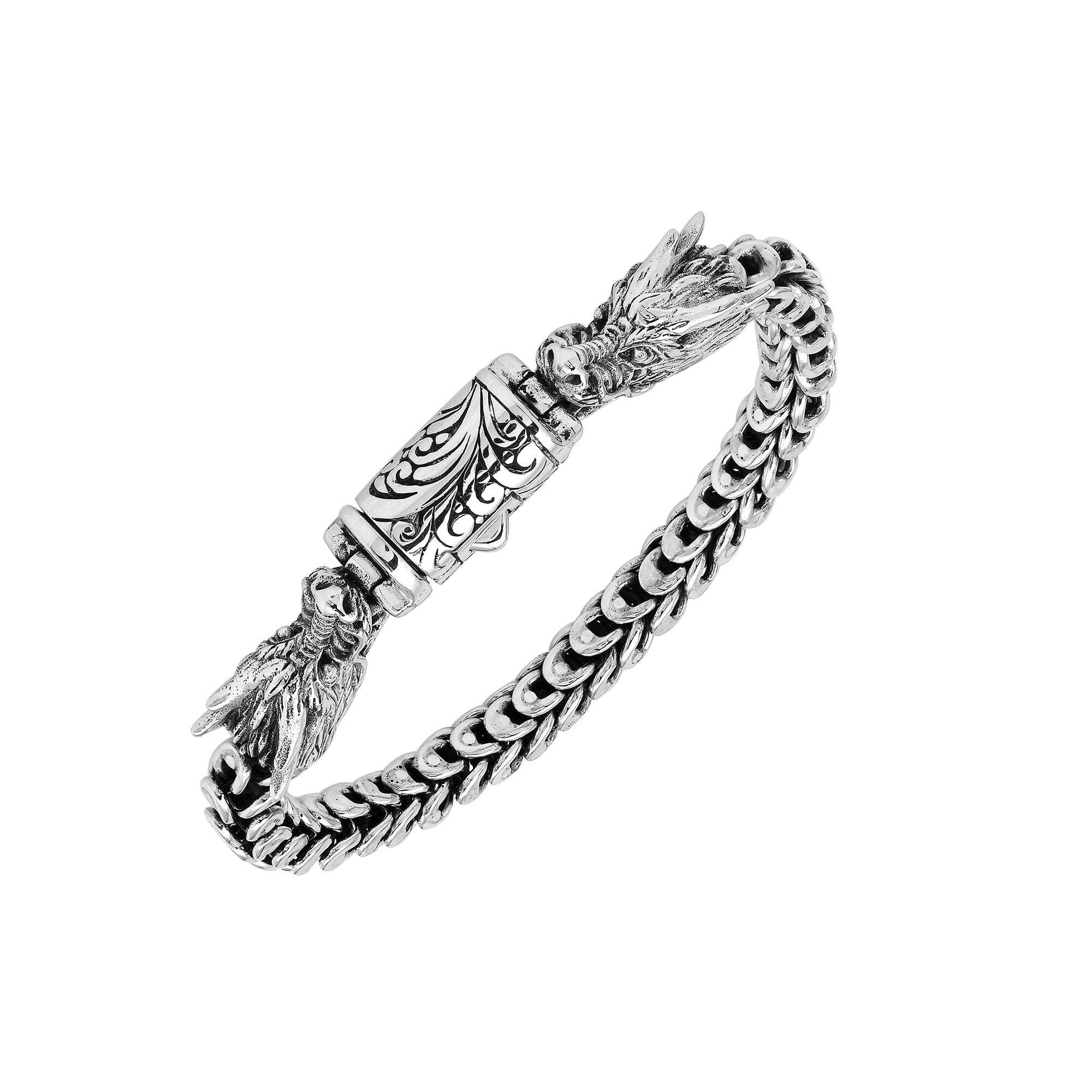 AB-1248-S-7" Sterling Silver Bracelet With Plain Silver Jewelry Bali Designs Inc 
