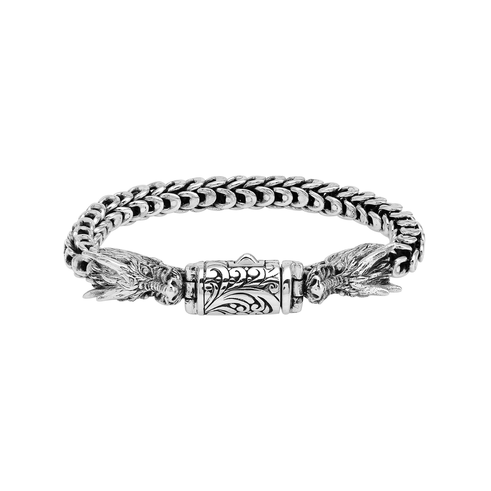AB-1248-S-7" Sterling Silver Bracelet With Plain Silver Jewelry Bali Designs Inc 