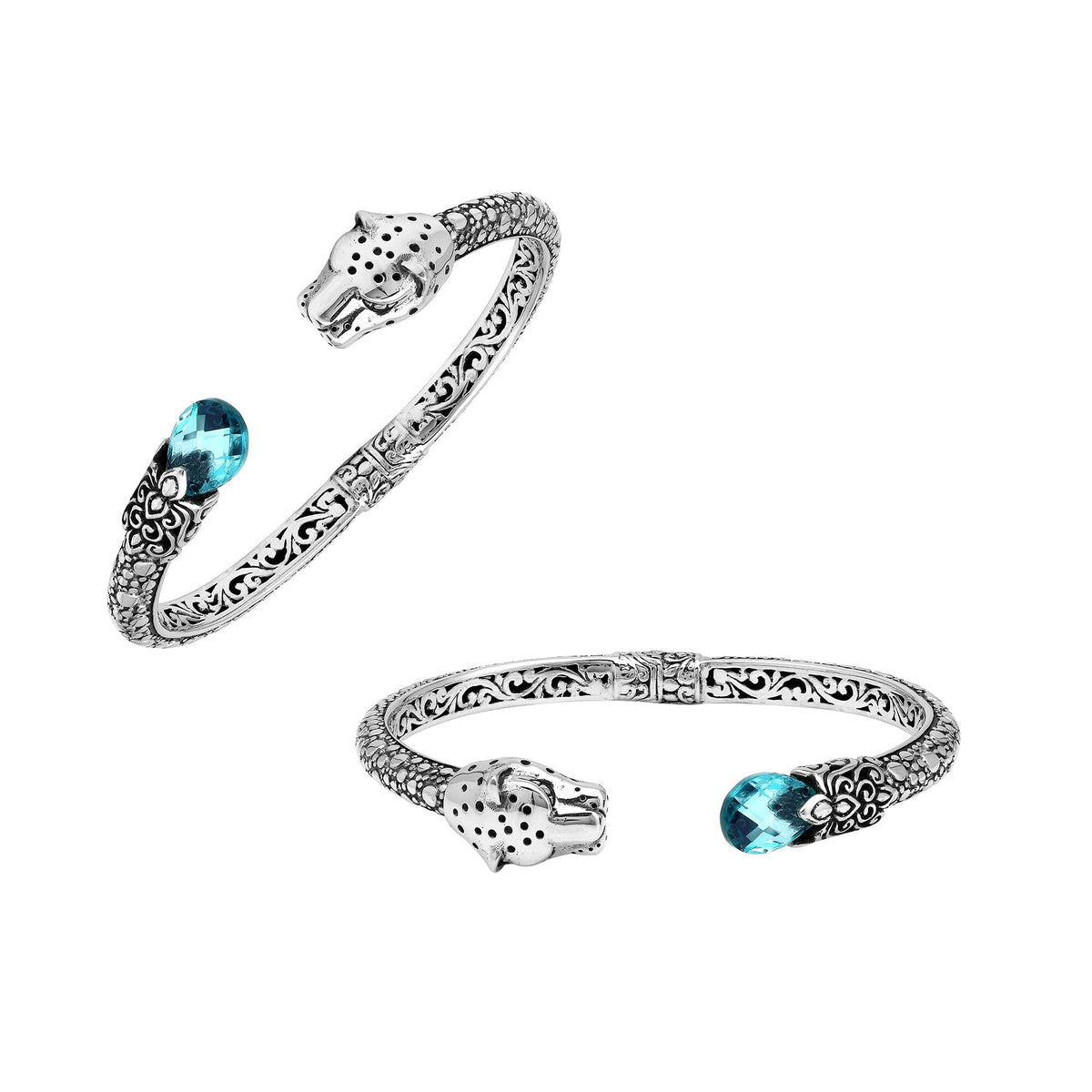 AB-1250-BT Sterling Silver Bangle With Gemstone Jewelry Bali Designs Inc 