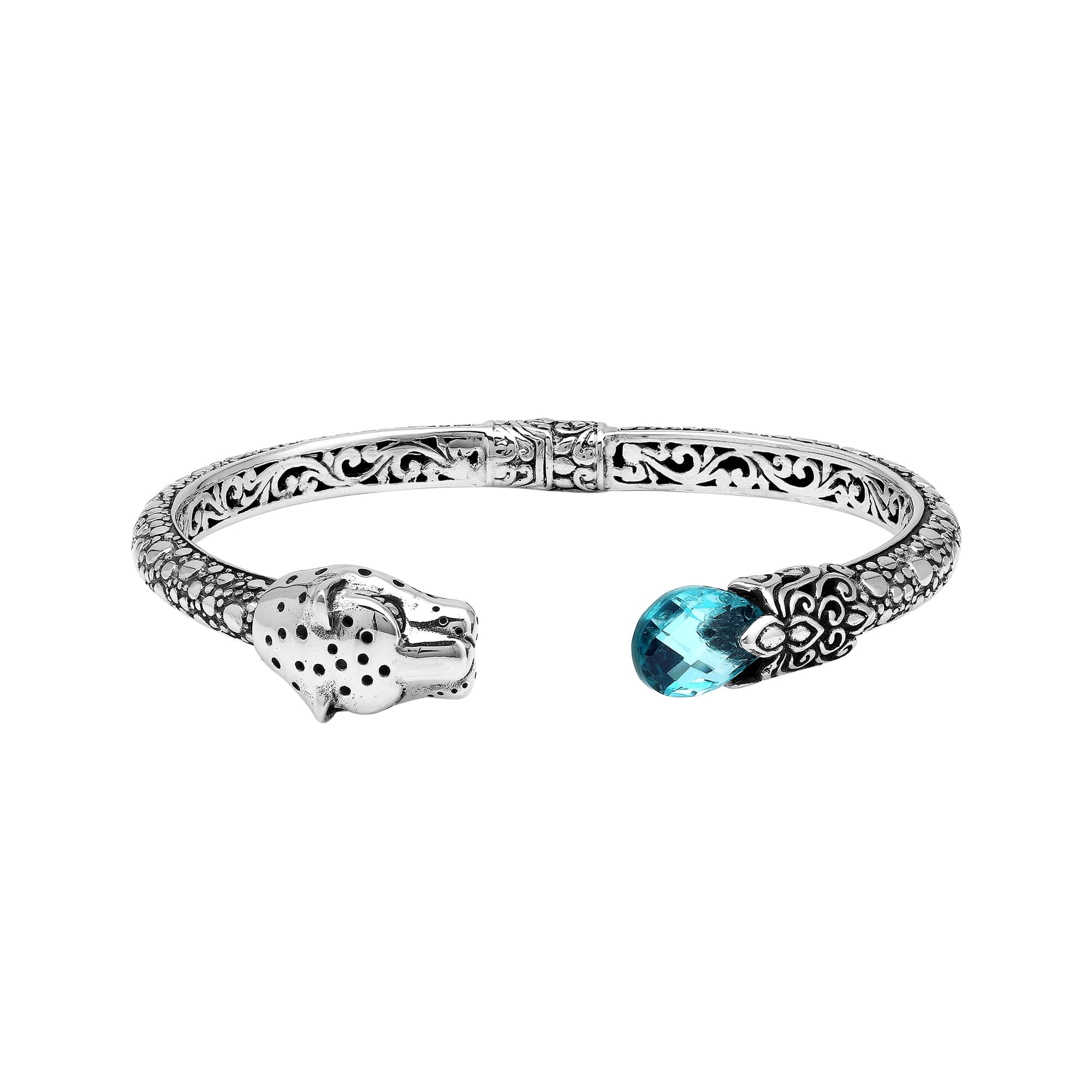 AB-1250-BT Sterling Silver Bangle With Gemstone Jewelry Bali Designs Inc 