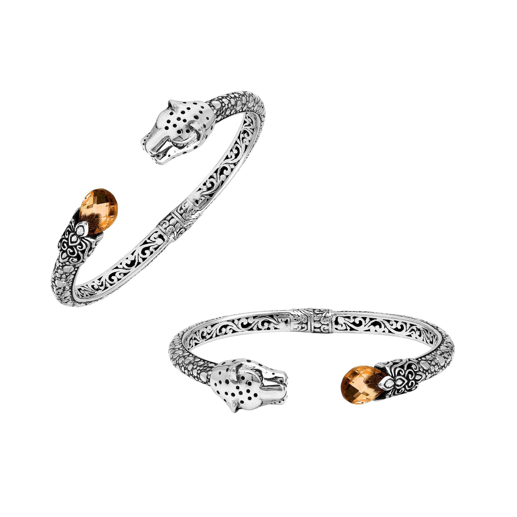 AB-1250-CT Sterling Silver Bangle With Gemstone Jewelry Bali Designs Inc 
