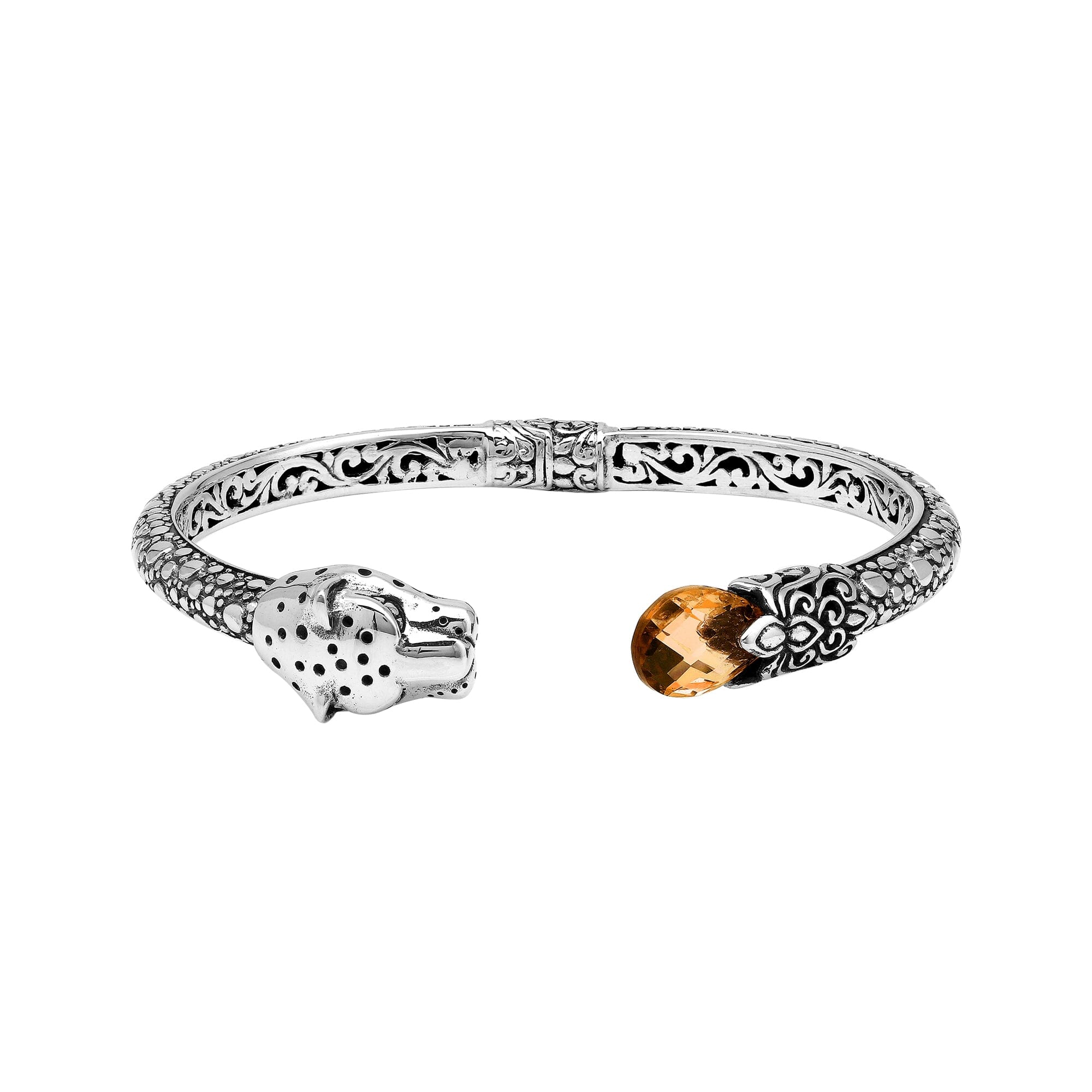 AB-1250-CT Sterling Silver Bangle With Gemstone Jewelry Bali Designs Inc 