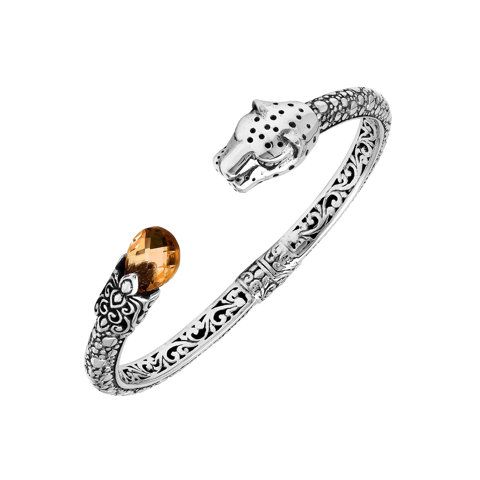 AB-1250-CT Sterling Silver Bangle With Gemstone Jewelry Bali Designs Inc 