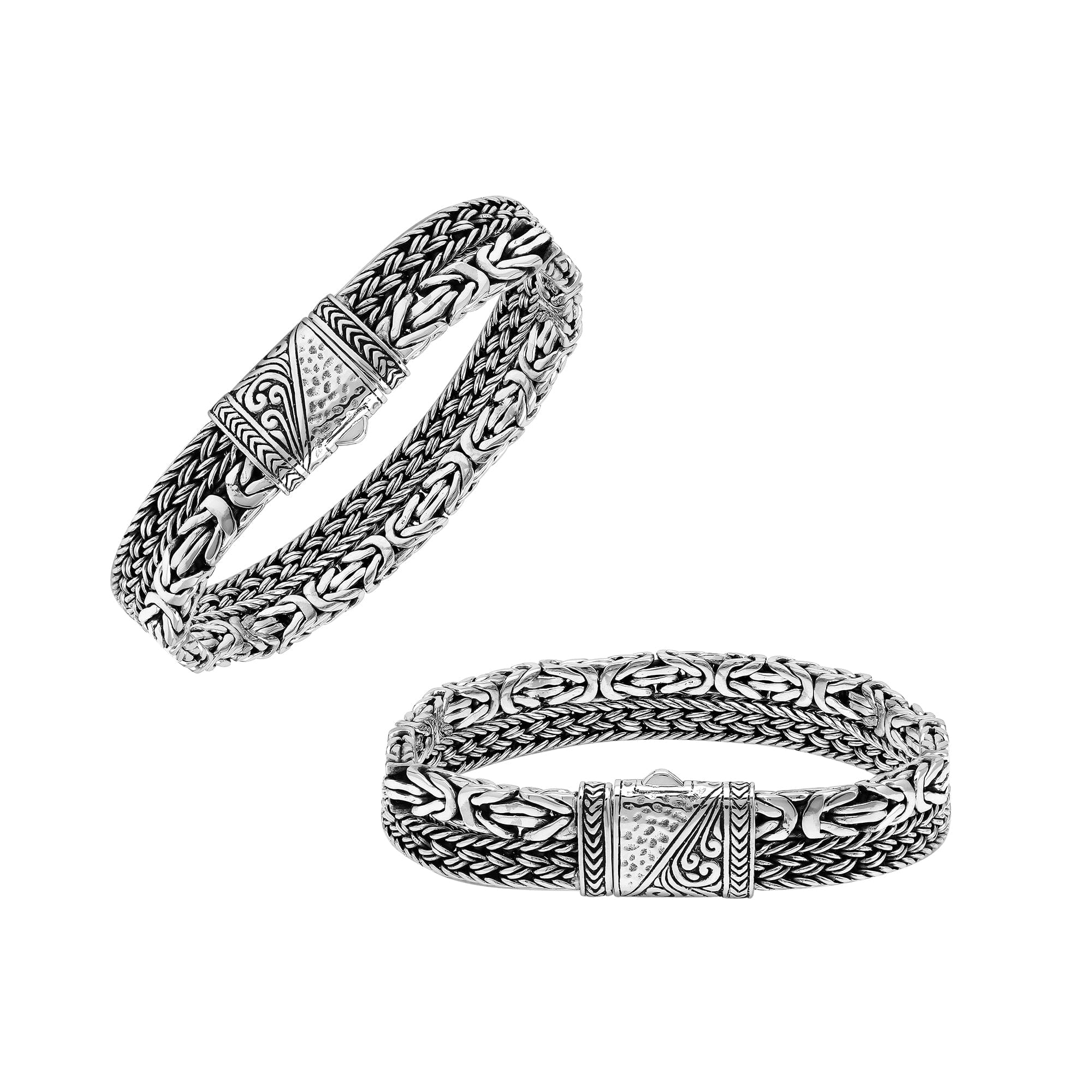 AB-1257-S-7" Sterling Silver Bracelet With Plain Silver Jewelry Bali Designs Inc 