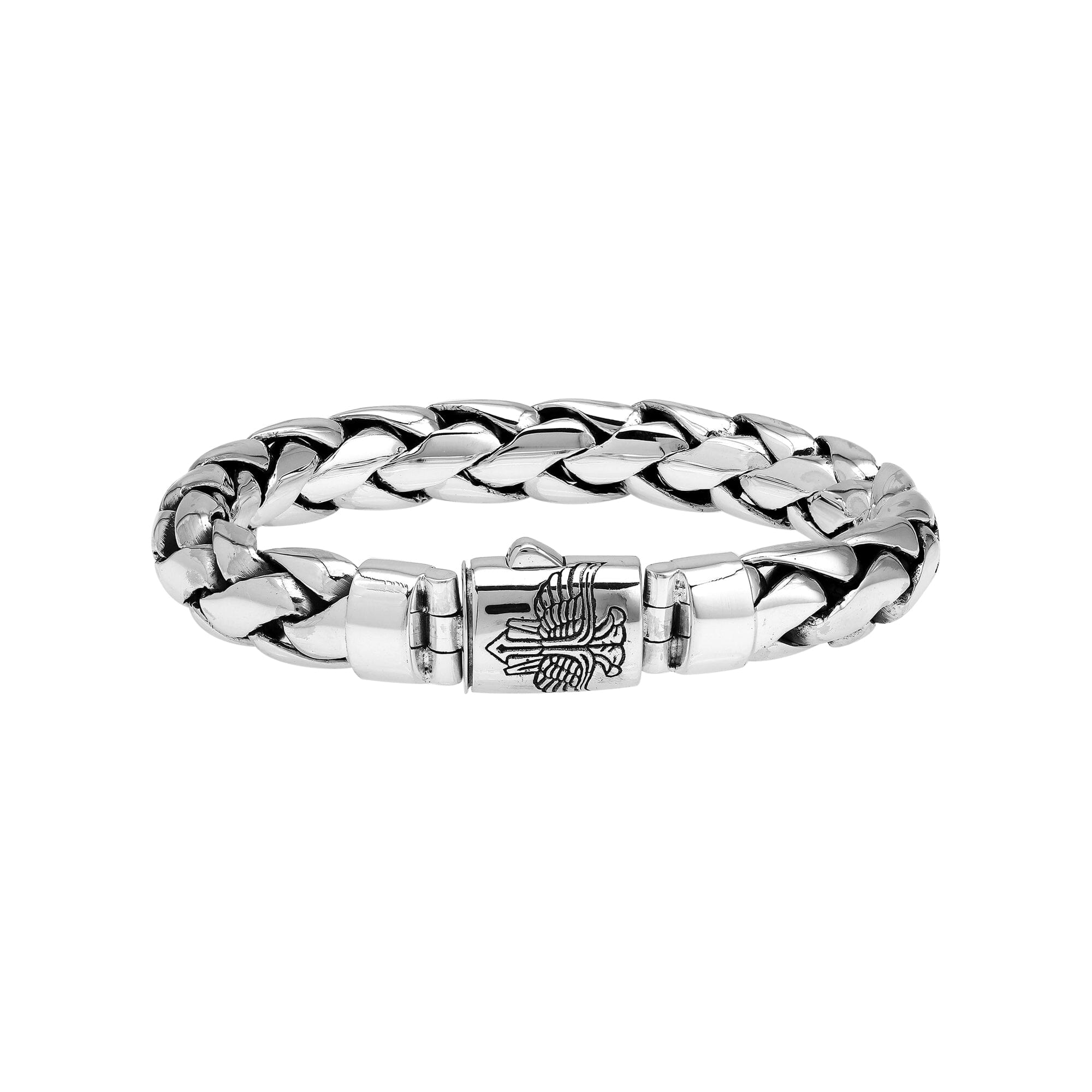AB-1265-S-8.5" Sterling Silver Bracelet With Plain Silver Jewelry Bali Designs Inc 