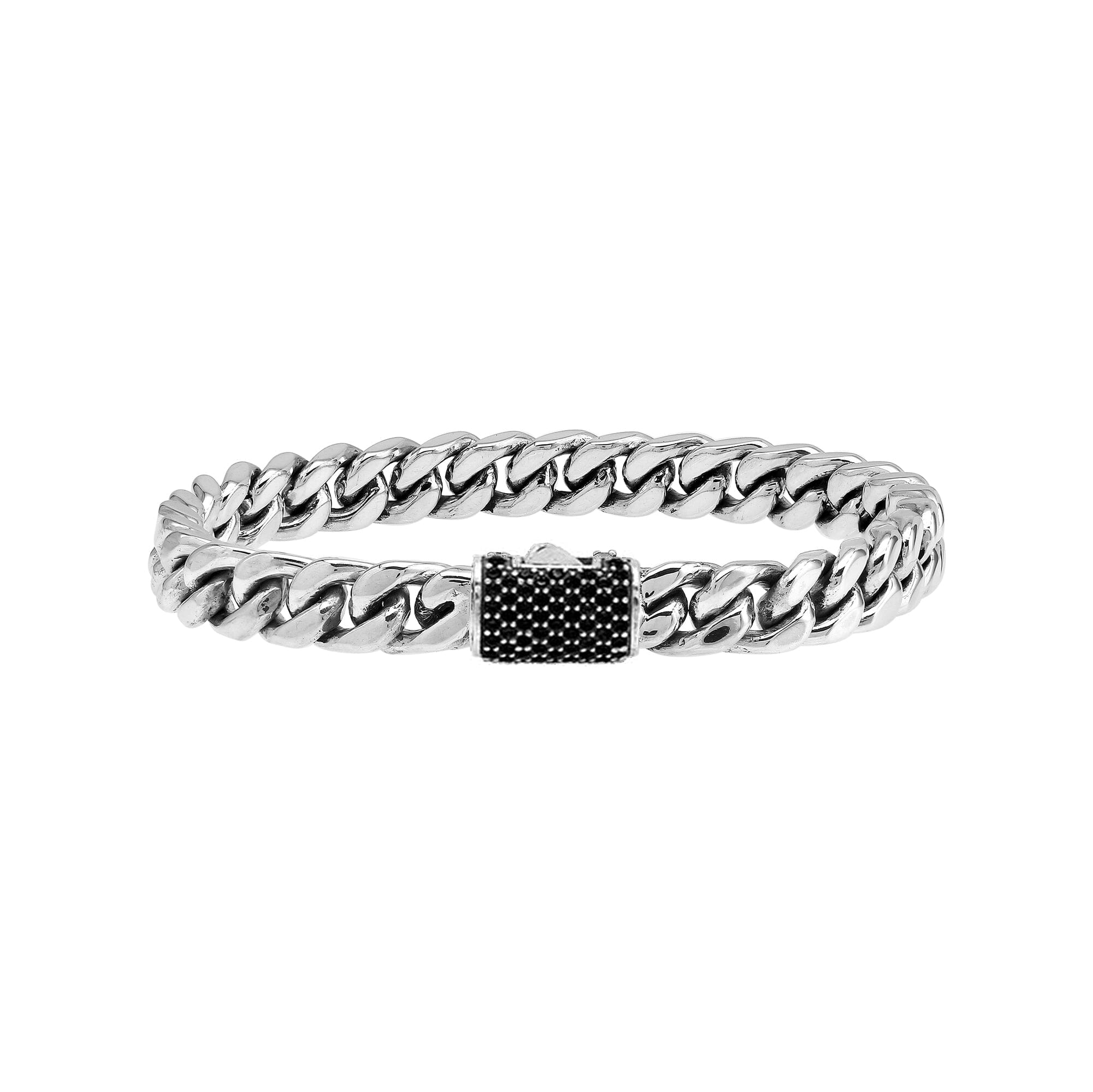 AB-1284-CZB Sterling Silver Bracelet With Black Cubic Zirconia Jewelry Bali Designs Inc 