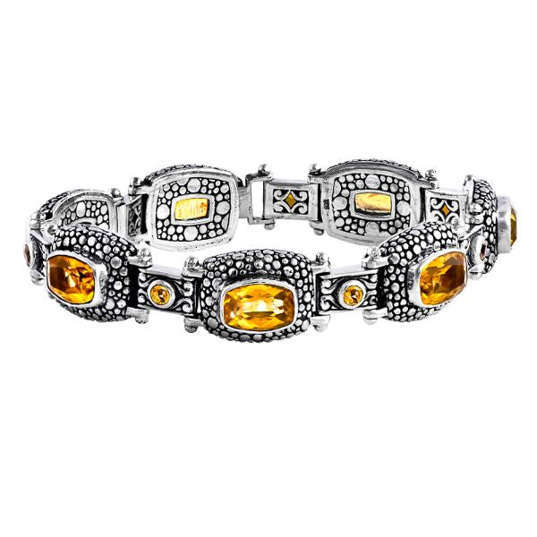 AB-6033-CO1 Sterling Silver Bracelet With Citrine Q., Smokey Quartz Jewelry Bali Designs Inc 