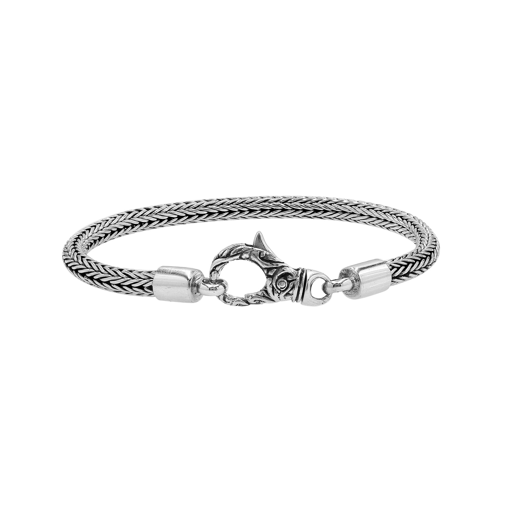 AB-6082-S-7" Sterling Silver Bracelet With Plain Silver Jewelry Bali Designs Inc 