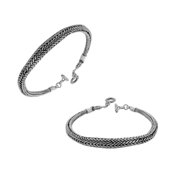 AB-6277-S-7" Sterling Silver Bali Hand Crafted Chain 6MM Graduated Bracelet Jewelry Bali Designs Inc 