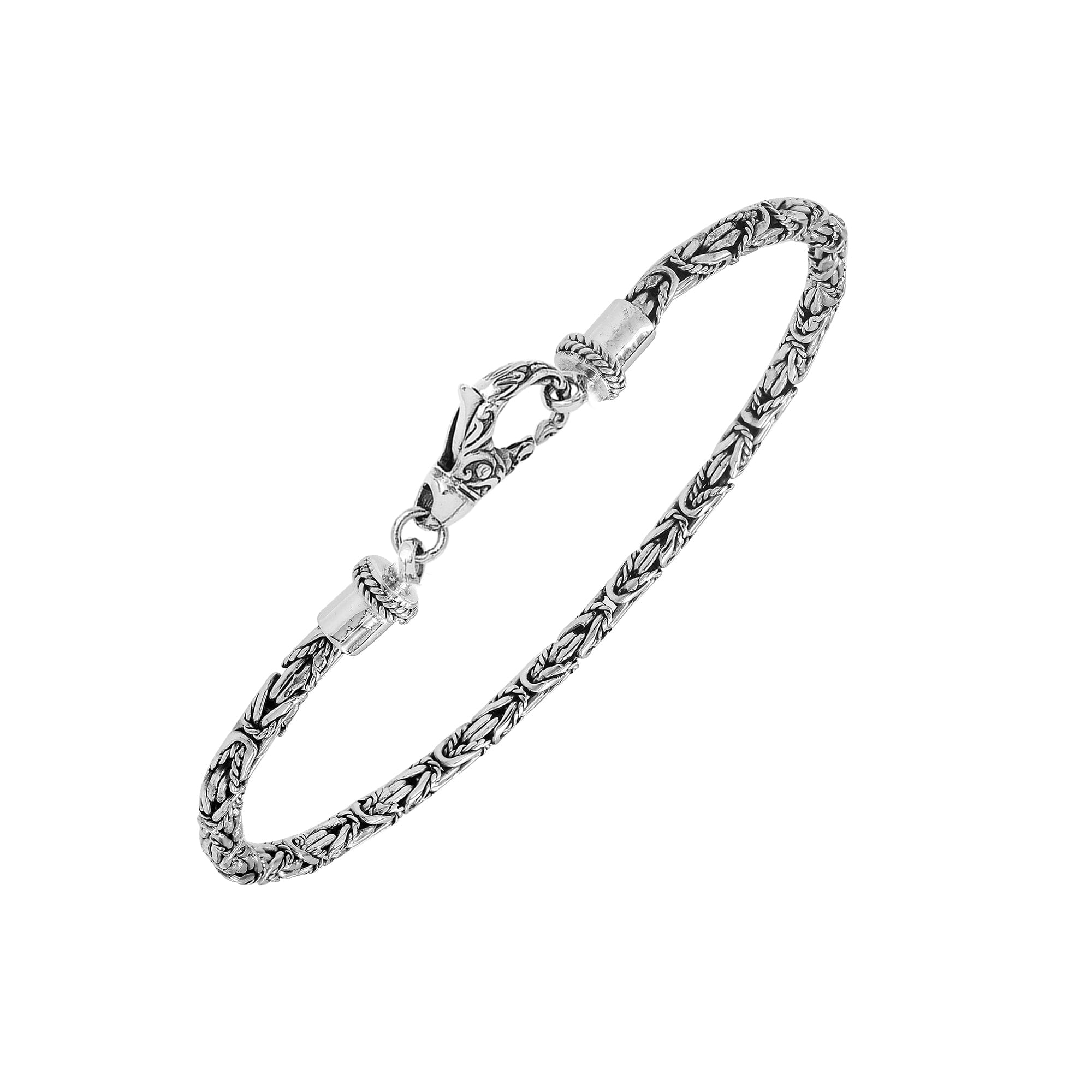 AB-6318-S-3MM-7" Sterling Silver Bracelet With Lobster Jewelry Bali Designs Inc 