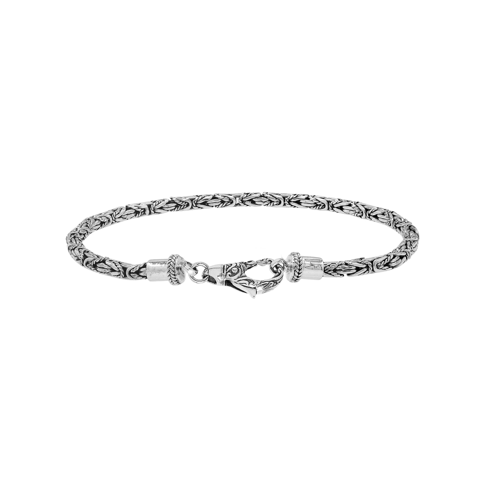AB-6318-S-4MM-7" Sterling Silver Bracelet With Lobster Jewelry Bali Designs Inc 