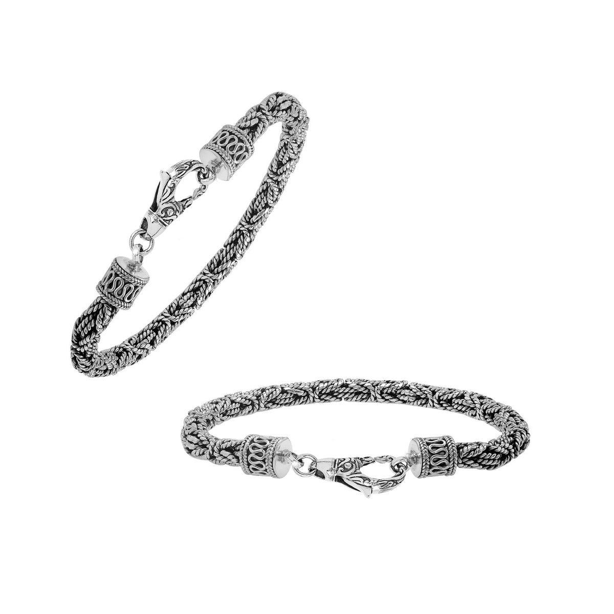 AB-6319-S-5MM-7" Sterling Silver Bracelet With Lobster Jewelry Bali Designs Inc 