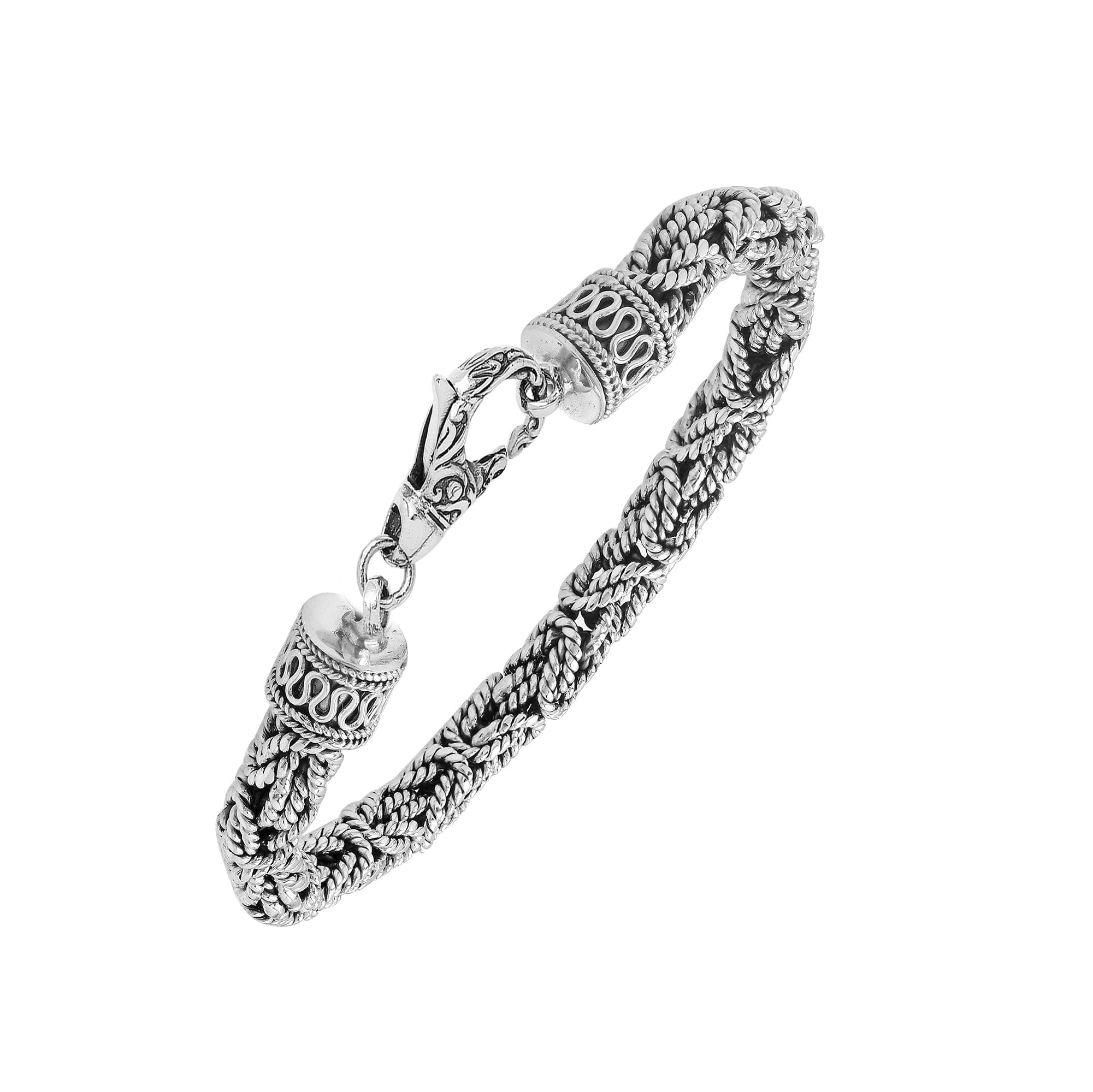 AB-6319-S-6MM-7" Sterling Silver Bracelet With Lobster Jewelry Bali Designs Inc 