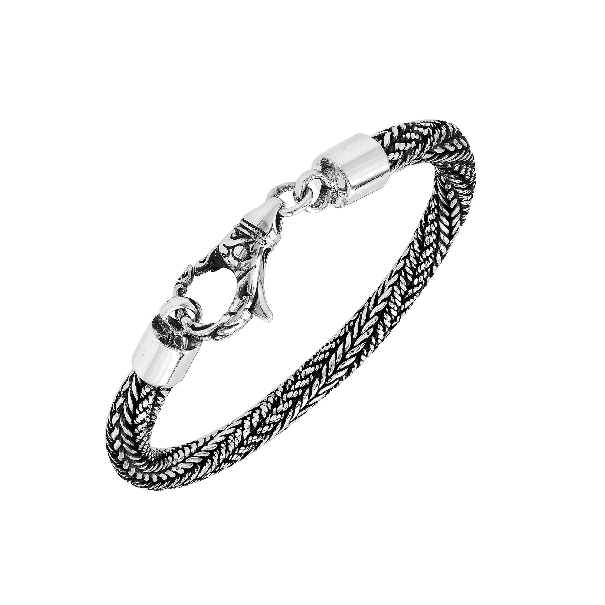 AB-6336-S-5MM-7" Bali Hand Crafted Sterling Silver Bracelet With Lobster Jewelry Bali Designs Inc 
