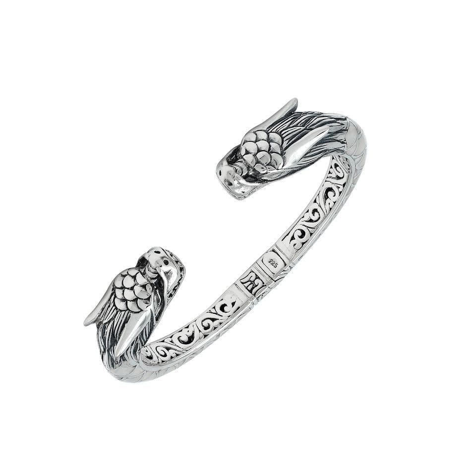 AB-6343-MOP Sterling Silver Bangle With Mother Of pearl Jewelry Bali Designs Inc 