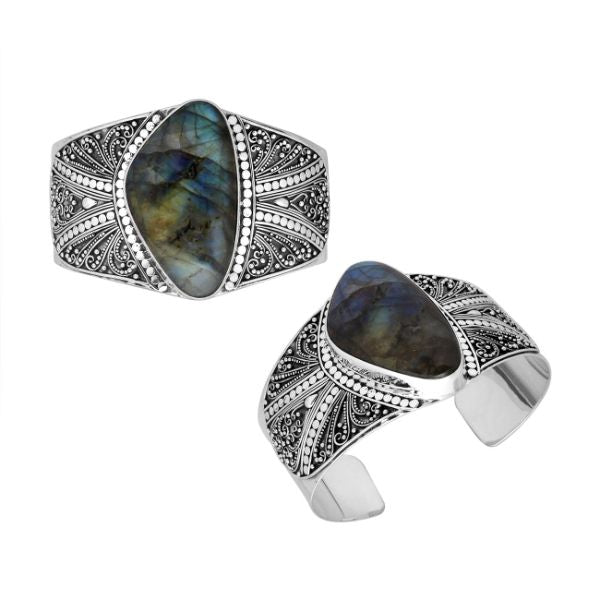 AB-9008-LB Sterling Silver Bracelet With Labradorite Jewelry Bali Designs Inc 