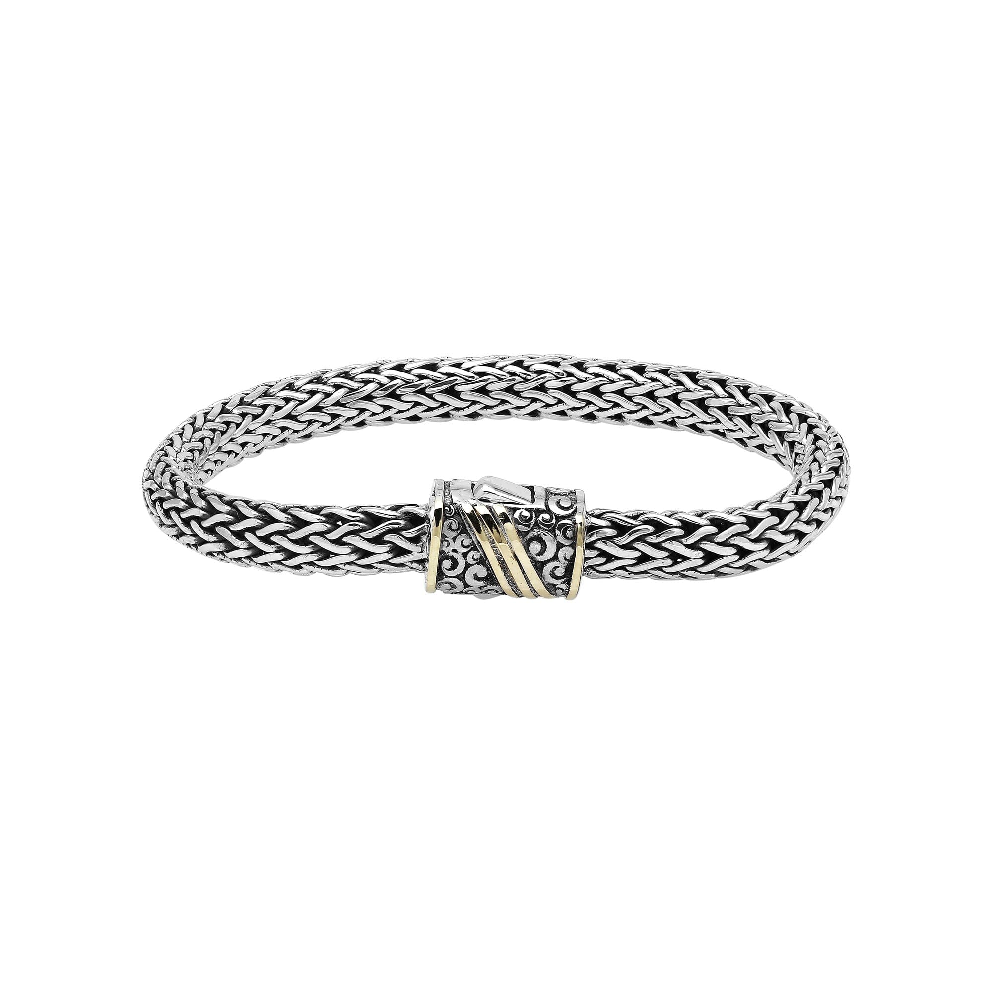 ABG-1093-S-7.5" Sterling Silver Bracelet With 18K Gold Jewelry Bali Designs Inc 