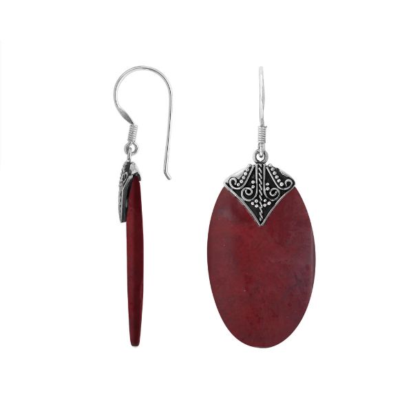 AE-1124-CR Sterling Silver Earring With Coral Jewelry Bali Designs Inc 