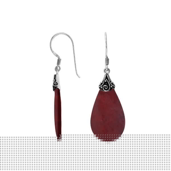 AE-1125-CR Sterling Silver Earring With Coral Jewelry Bali Designs Inc 