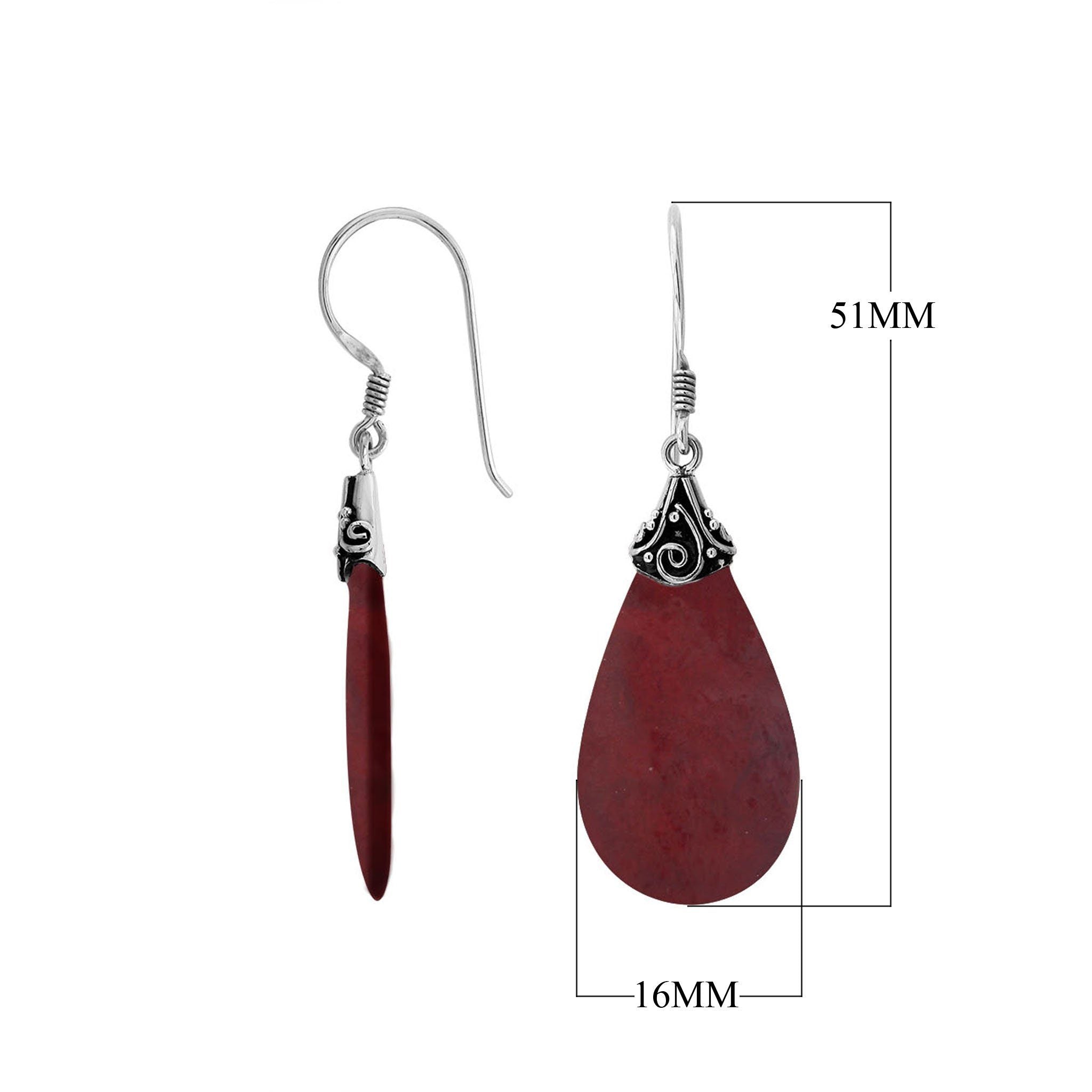 AE-1125-CR Sterling Silver Earring With Coral Jewelry Bali Designs Inc 