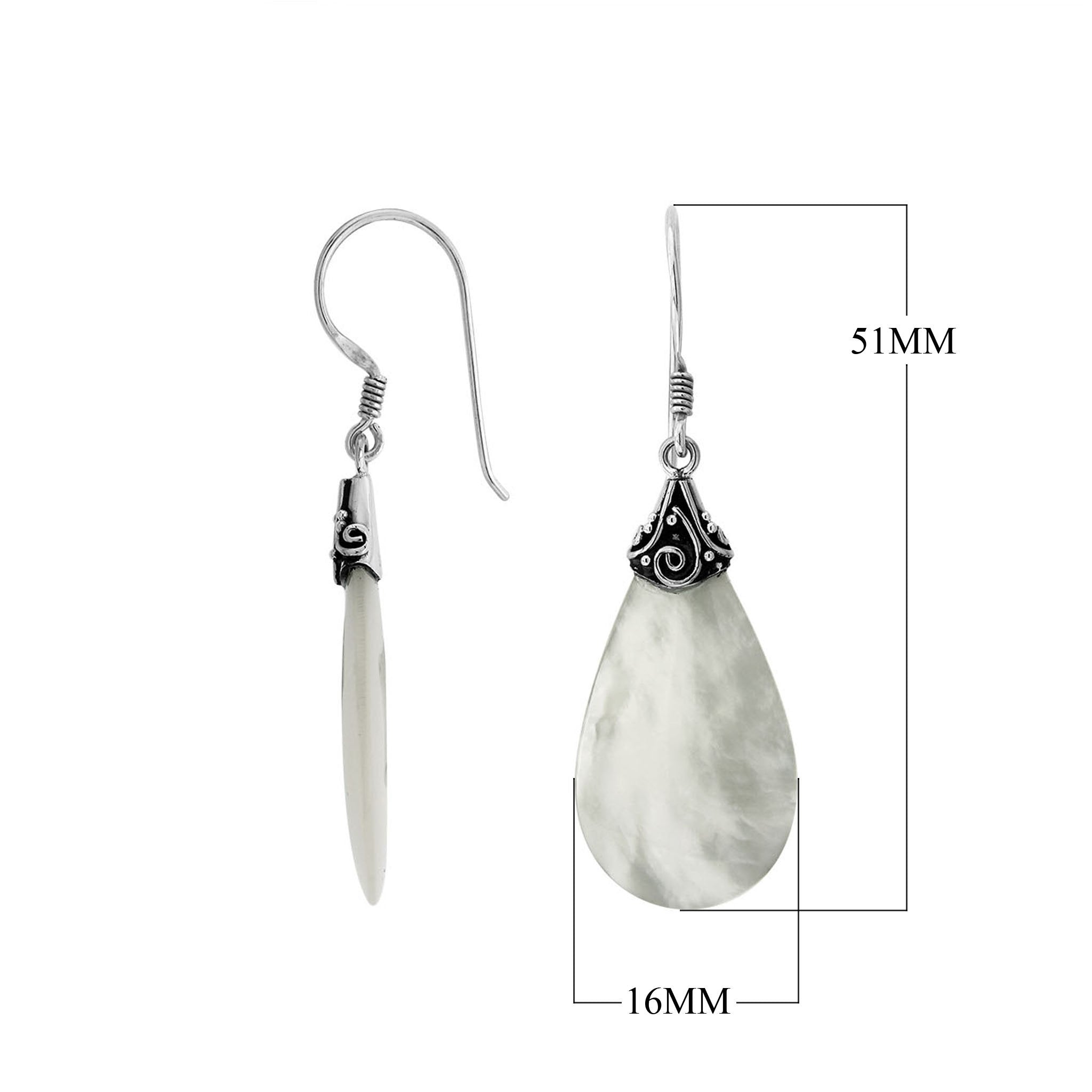 AE-1125-MOP Sterling Silver Earring With Mother Of Pearl Jewelry Bali Designs Inc 