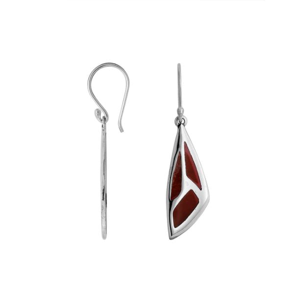 AE-1135-CR Sterling Silver Earring With Coral Jewelry Bali Designs Inc 