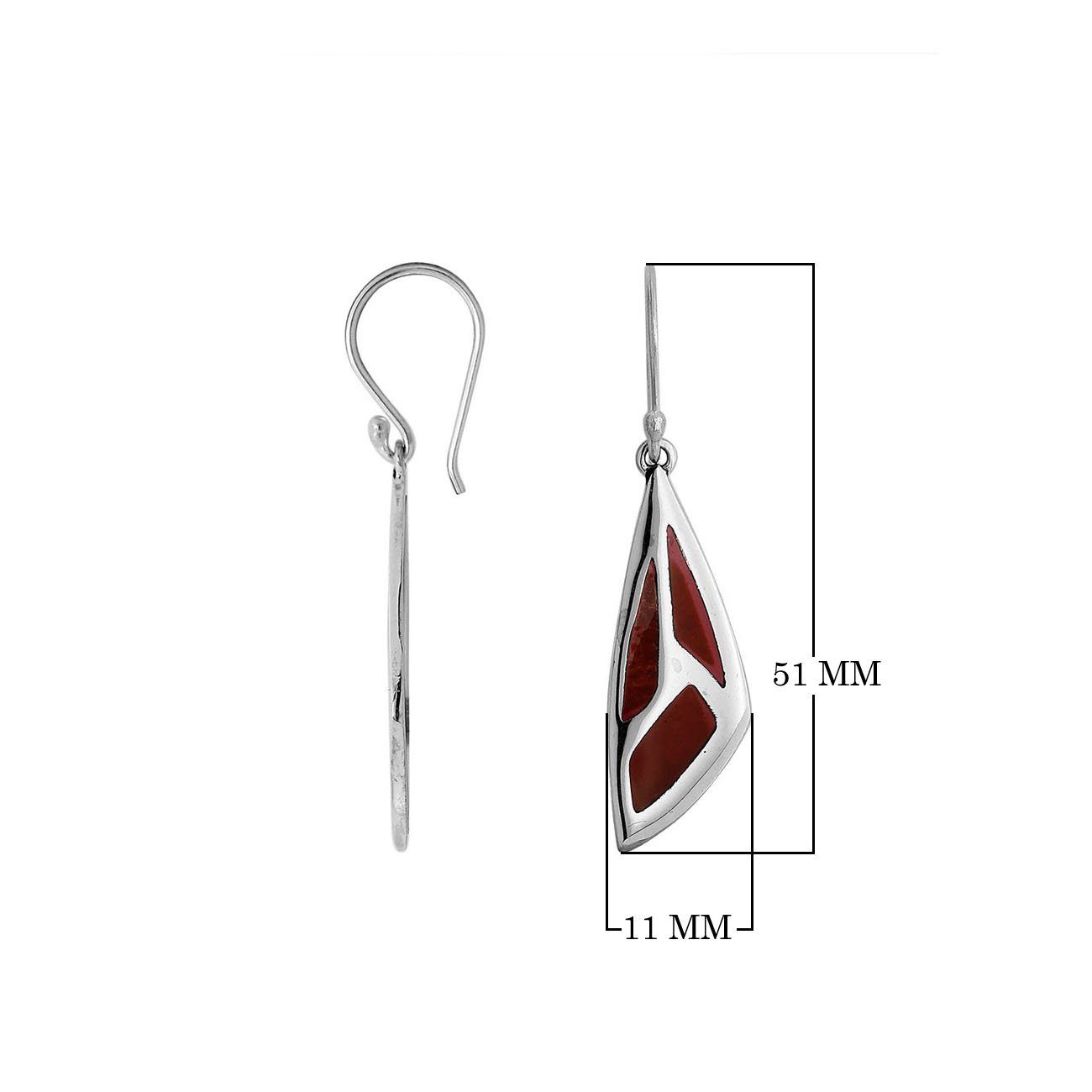 AE-1135-CR Sterling Silver Earring With Coral Jewelry Bali Designs Inc 