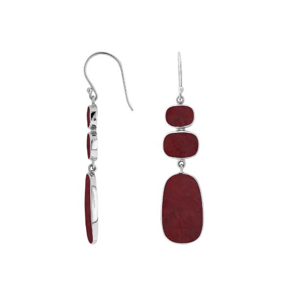 AE-1138-CR Sterling Silver Earring With Coral Jewelry Bali Designs Inc 
