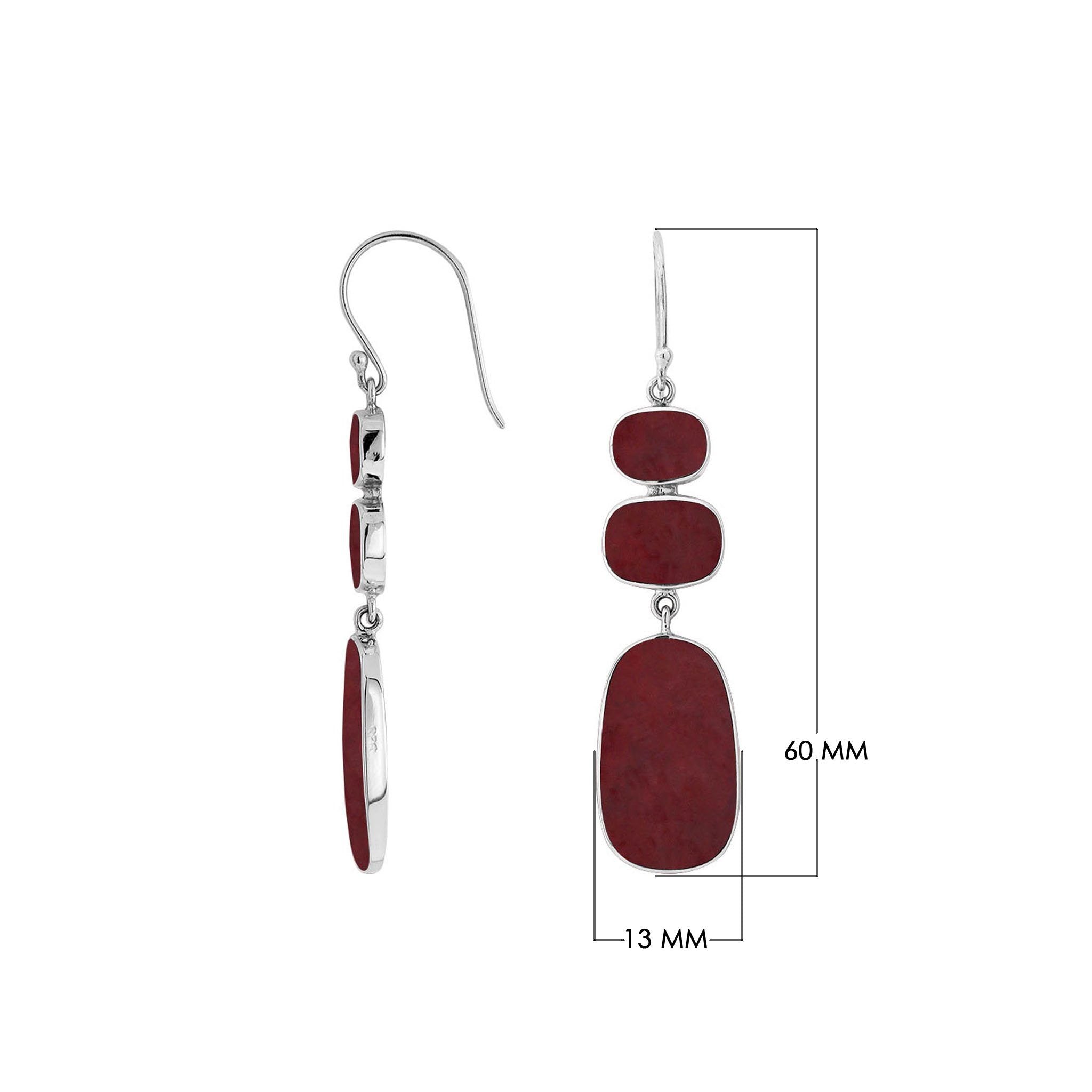 AE-1138-CR Sterling Silver Earring With Coral Jewelry Bali Designs Inc 