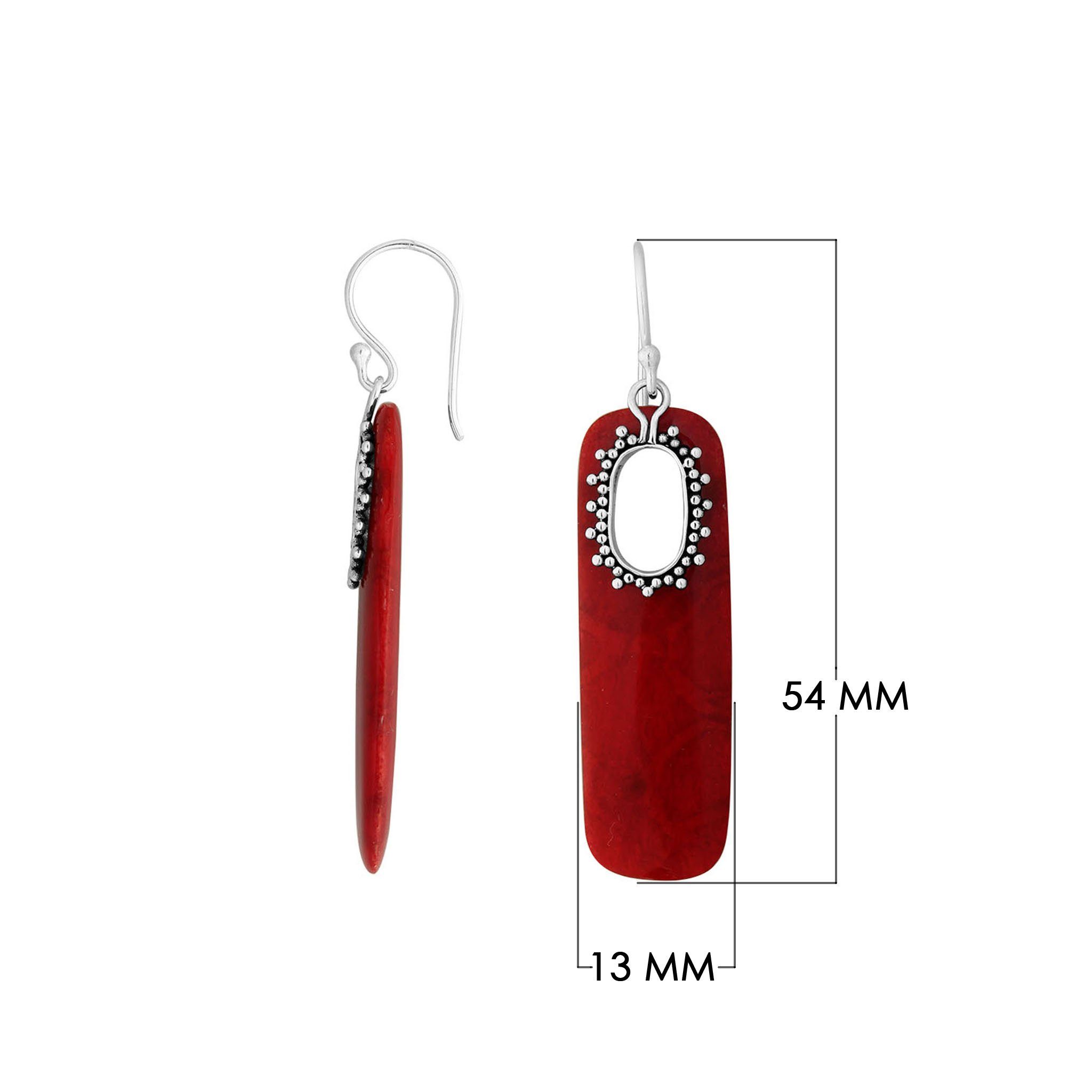 AE-1143-CR Sterling Silver Earring With Coral Jewelry Bali Designs Inc 