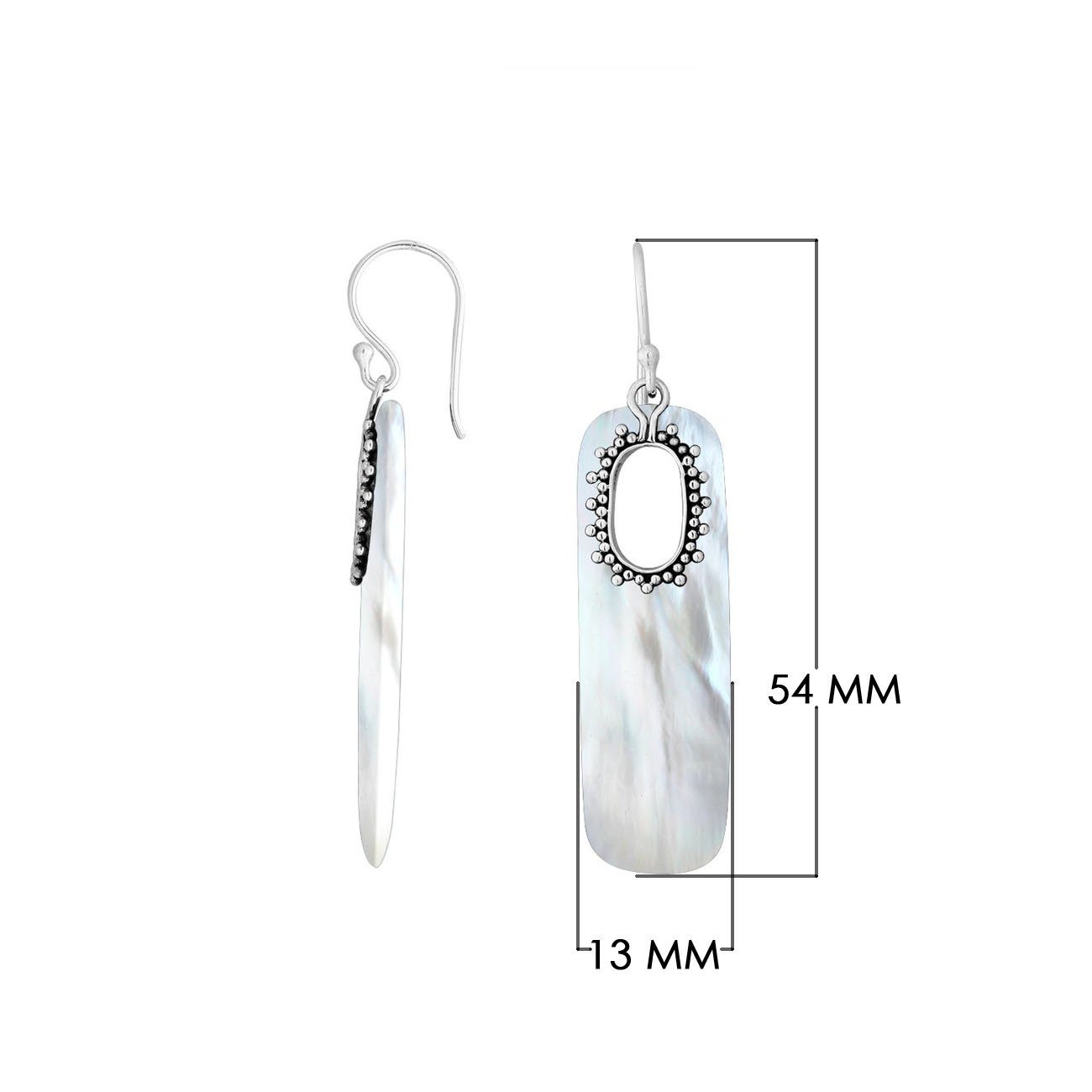 AE-1143-MOP Sterling Silver Earring With Mother Of Pearl Jewelry Bali Designs Inc 