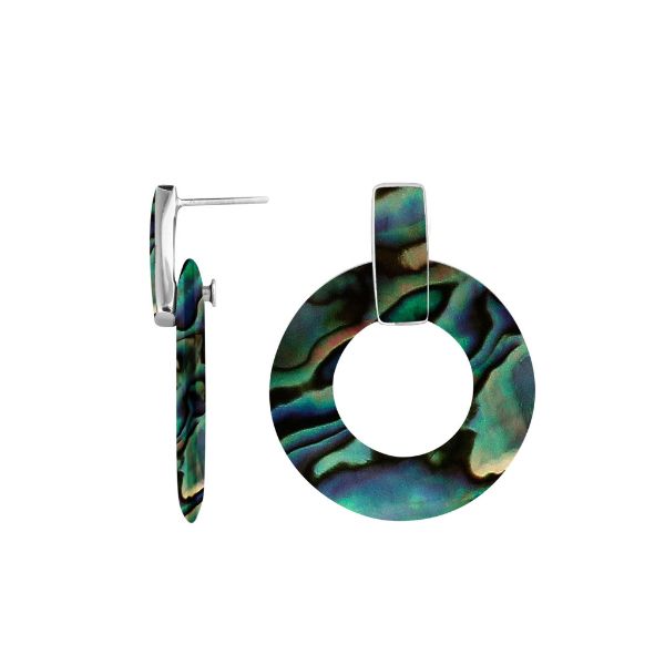AE-1145-AB Sterling Silver Earring With Abalone Shell Jewelry Bali Designs Inc 