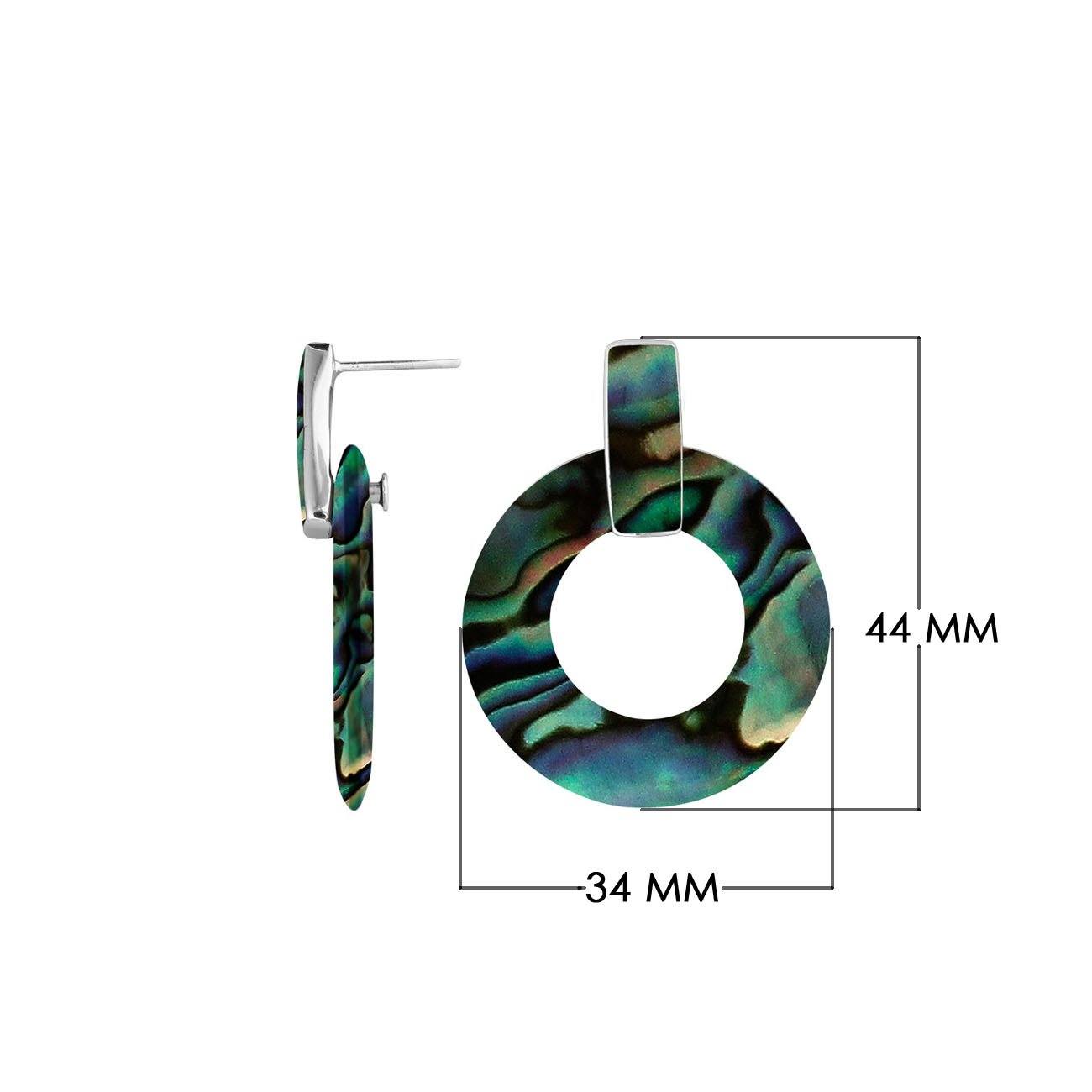 AE-1145-AB Sterling Silver Earring With Abalone Shell Jewelry Bali Designs Inc 