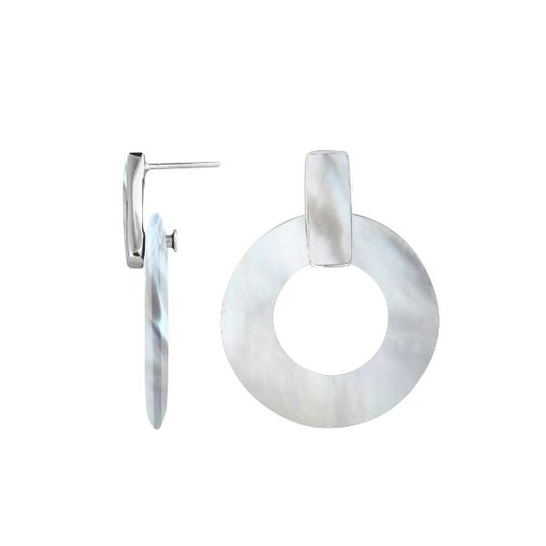 AE-1145-MOP Sterling Silver Earring With Mother Of Pearl Jewelry Bali Designs Inc 