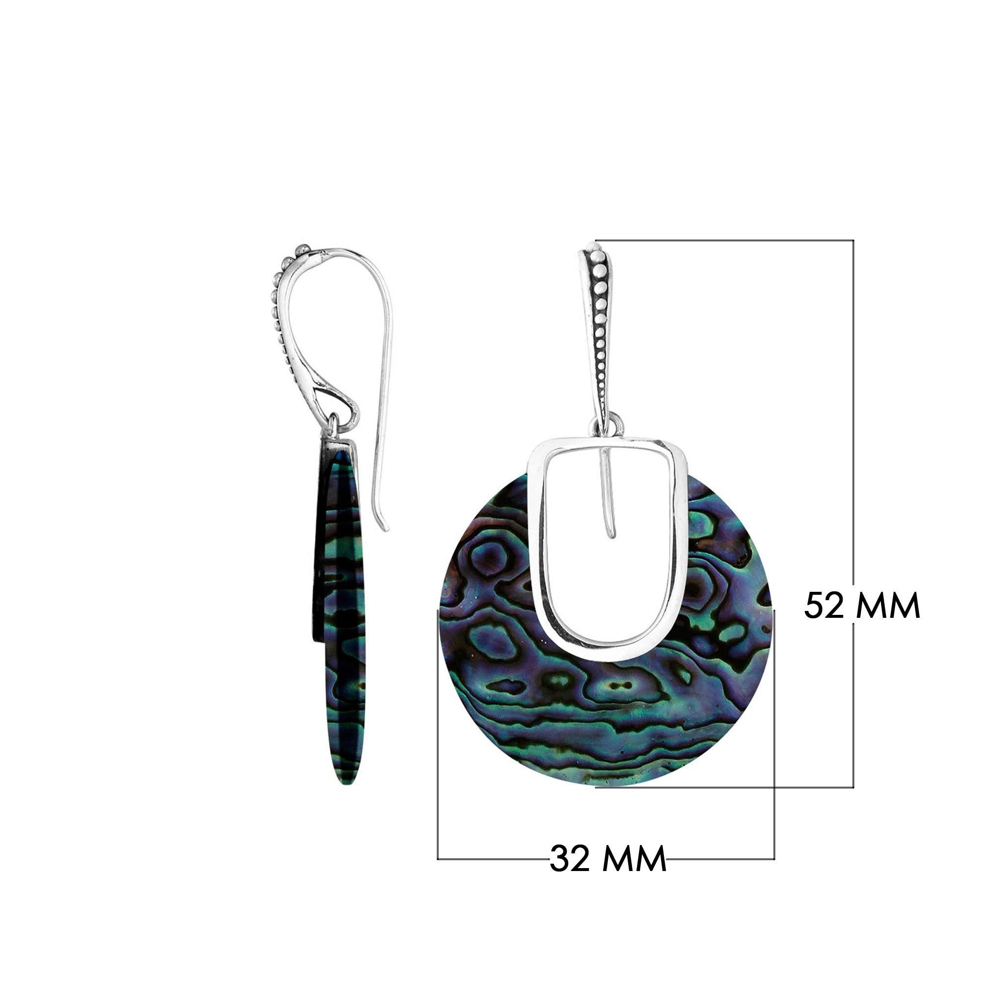 AE-1146-AB Sterling Silver Earring With Abalone Shell Jewelry Bali Designs Inc 
