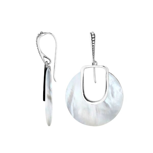 AE-1146-MOP Sterling Silver Earring With Mother Of Pearl Jewelry Bali Designs Inc 