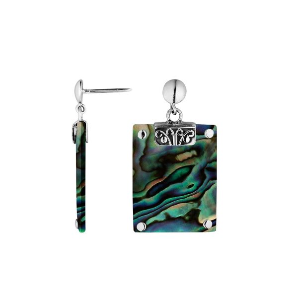 AE-1147-AB Sterling Silver Earring With Abalone Shell Jewelry Bali Designs Inc 