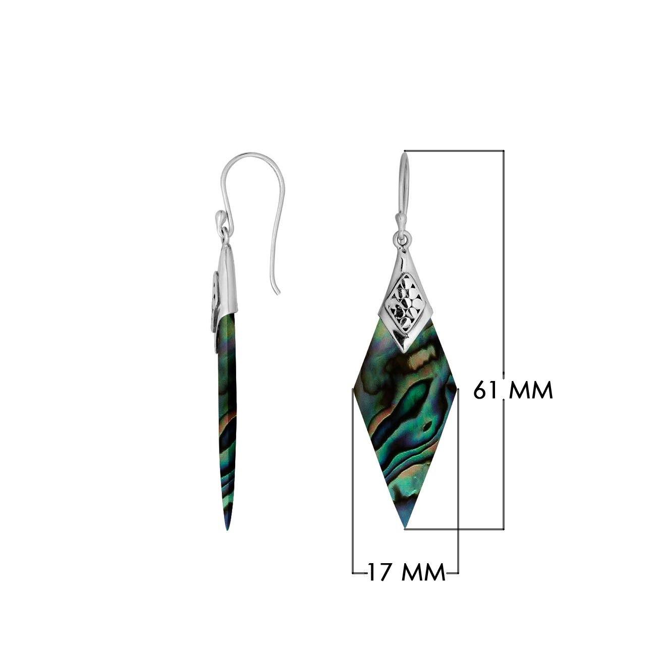 AE-1148-AB Sterling Silver Earring With Abalone Shell Jewelry Bali Designs Inc 