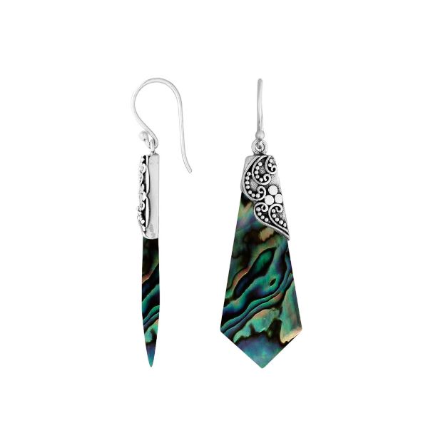 AE-1151-AB Sterling Silver Earring With Abalone Shell Jewelry Bali Designs Inc 