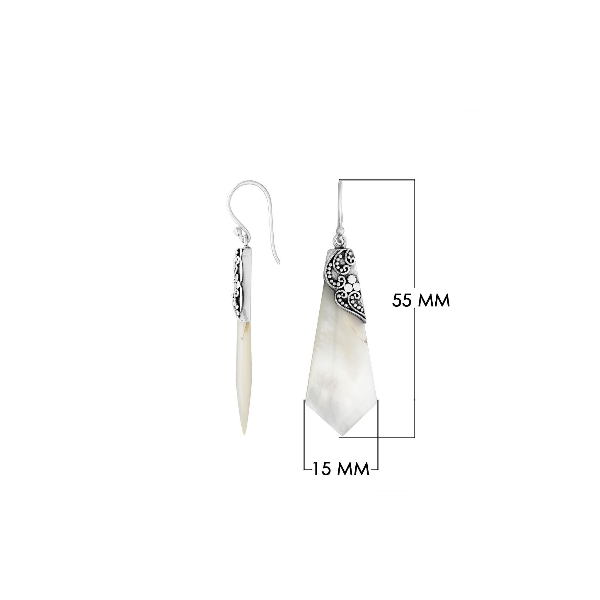 AE-1151-MOP Sterling Silver Earring With Mother Of Pearl Jewelry Bali Designs Inc 