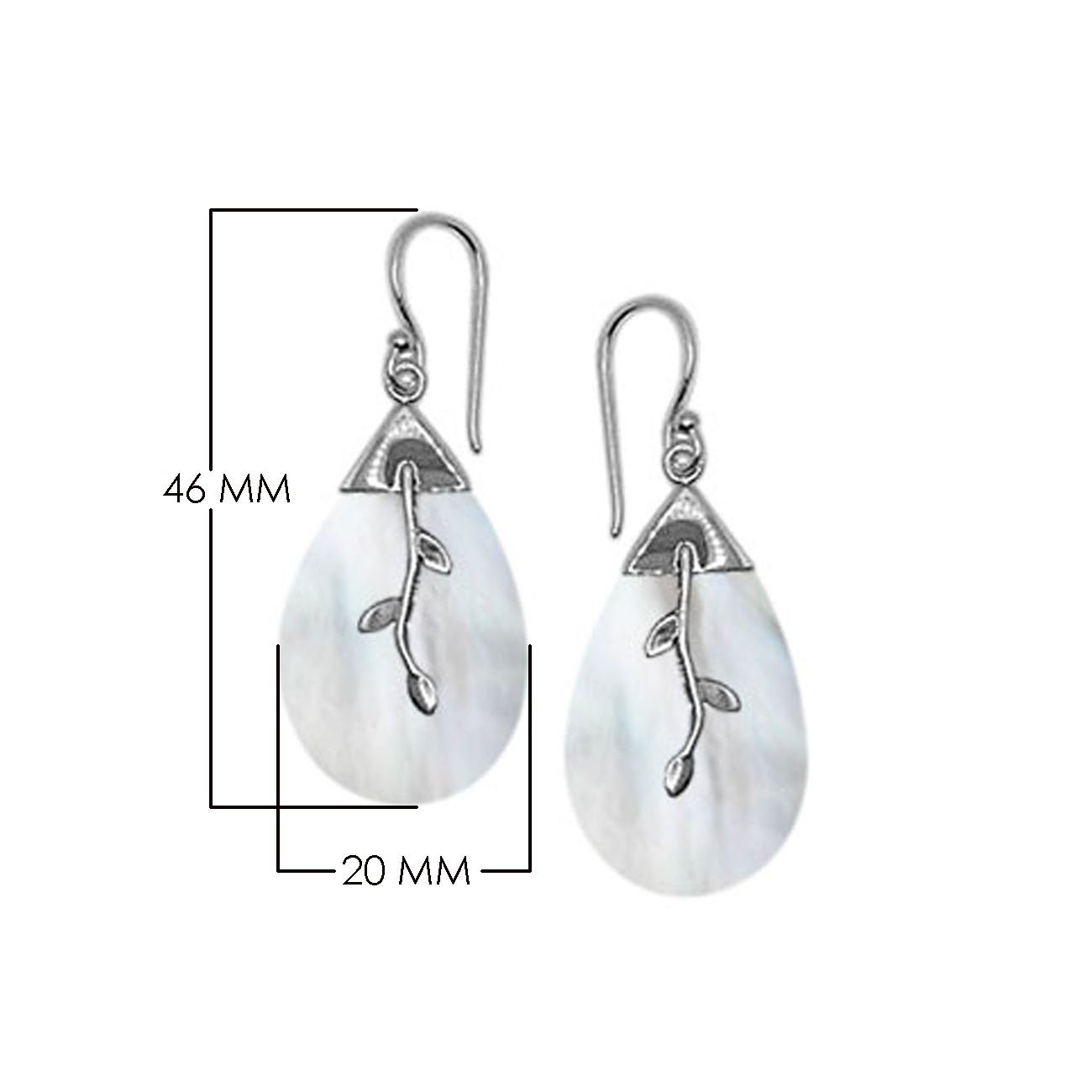 AE-1152-MOP Sterling Silver Earring With Mother Of Pearl Jewelry Bali Designs Inc 