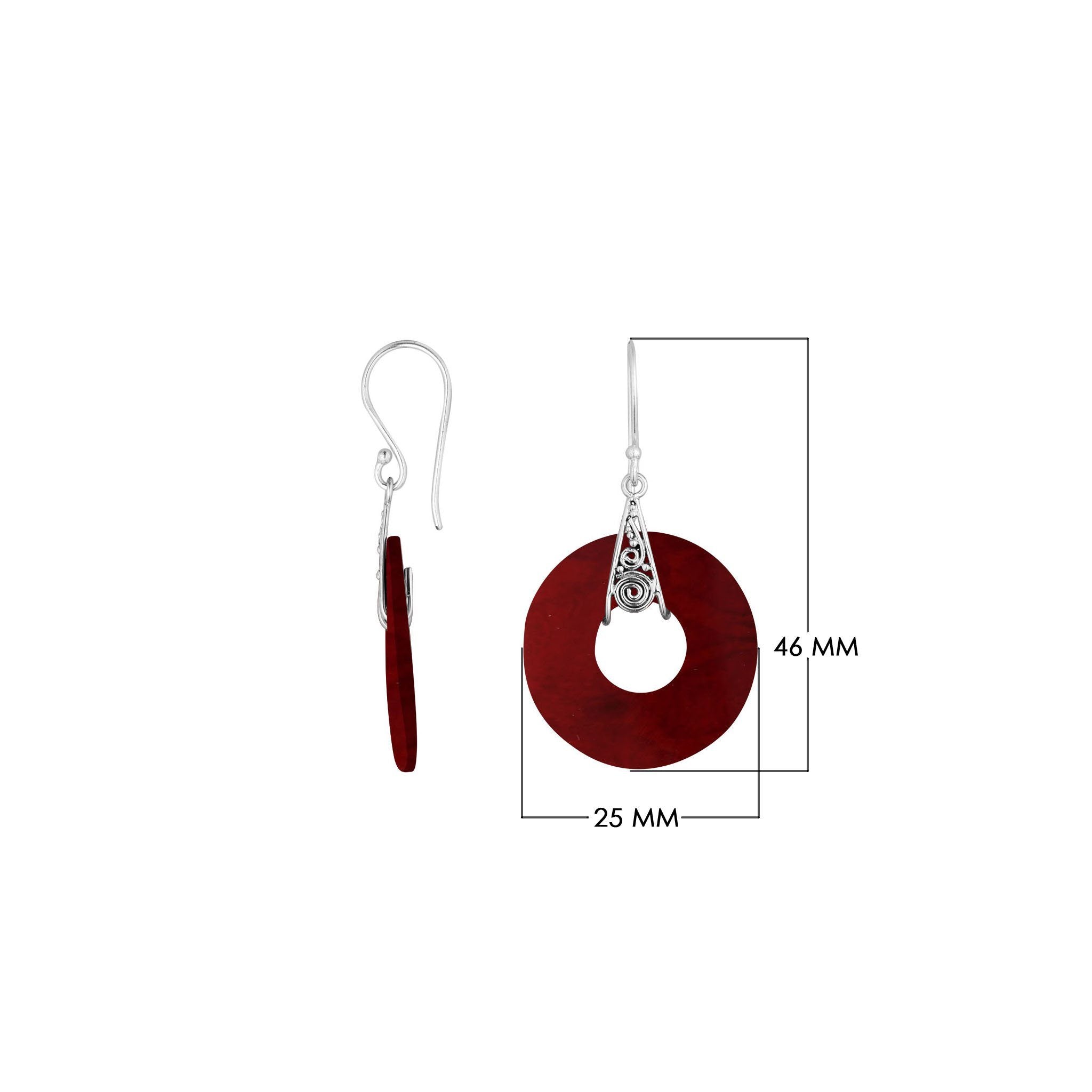 AE-1153-CR Sterling Silver Earring With Coral Jewelry Bali Designs Inc 